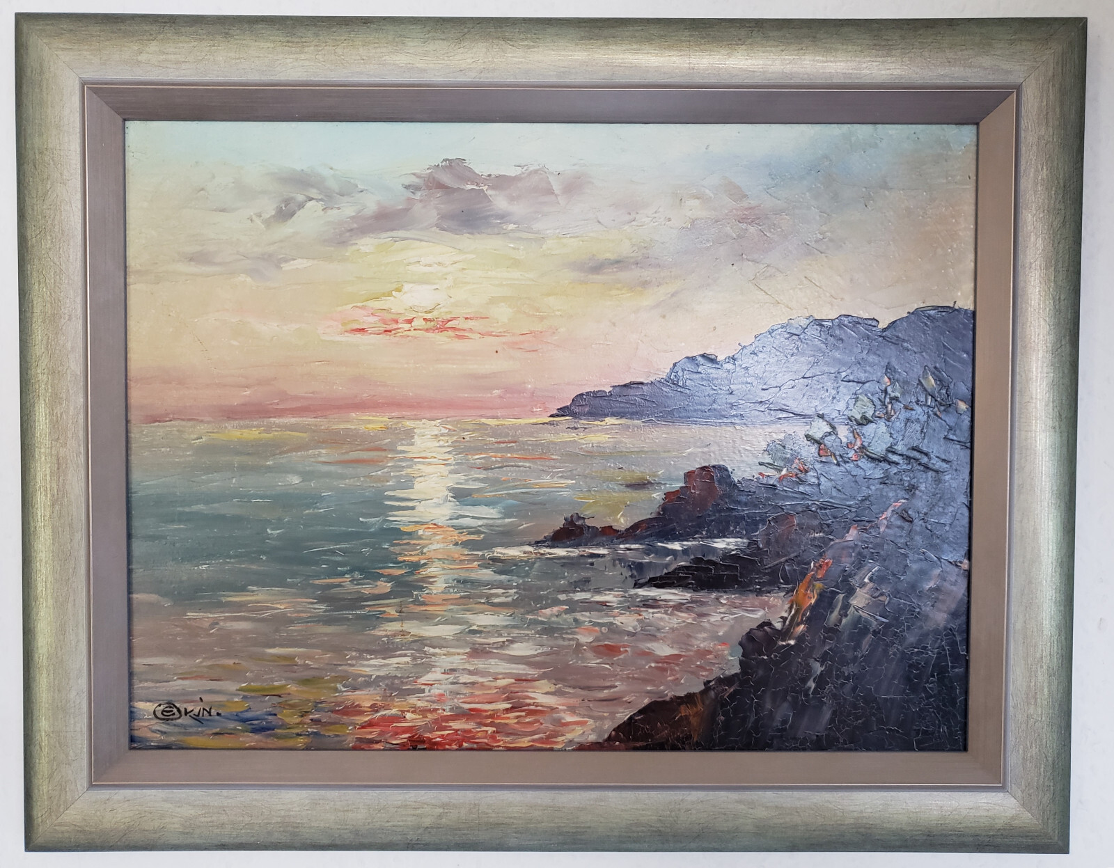 Oil Painting by Edward Okuń – Signed – 19th Century – Newly Framed
