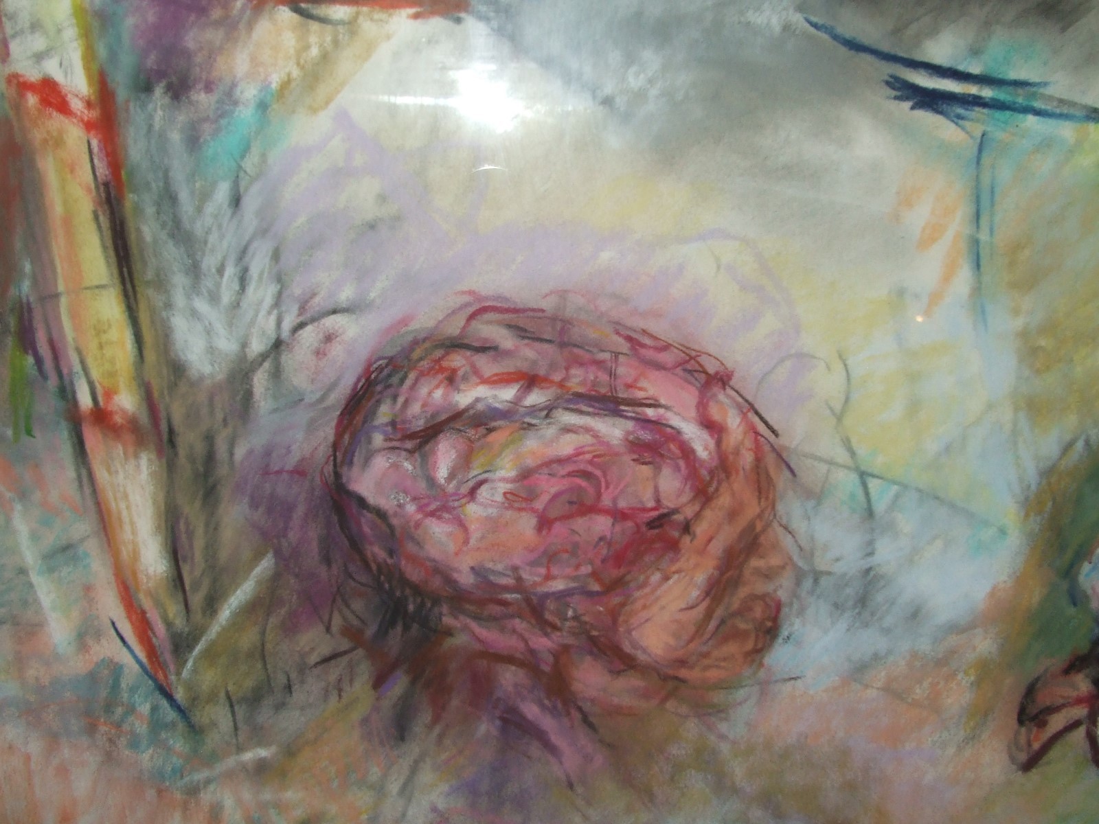 Huge Tortured Souls Framed Signed Pastel Painting by Listed Artist Suzanne Hodes