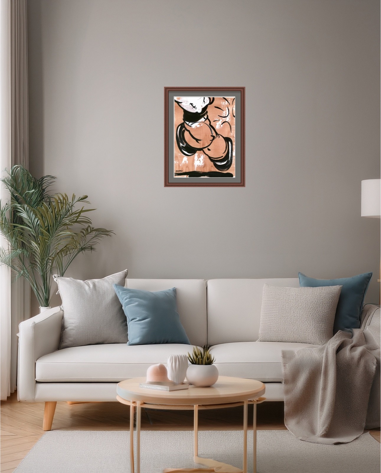 Atherton 9×12 Original Pop Art Character Acrylic Painting «Popeye 5» hand signed