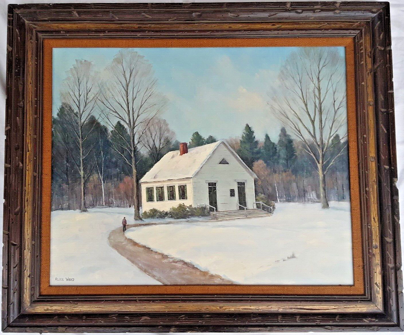 Wellesley, Mass., ALICE WEED (Mid-Century), Orig. Oil, 24″x 30″, Fells Library