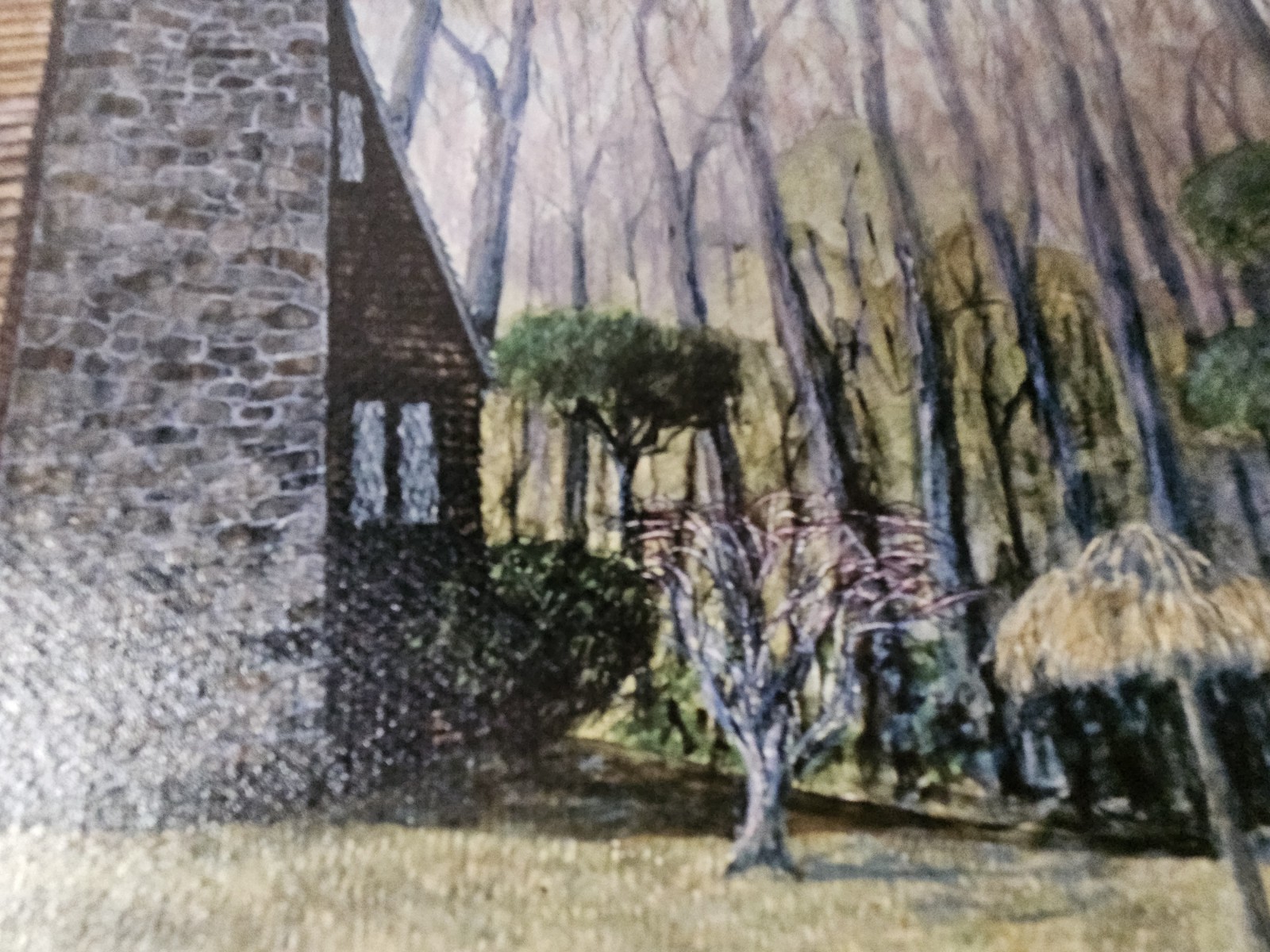 Armand LaMontagne signed print on canvas, Giclee, «My House»