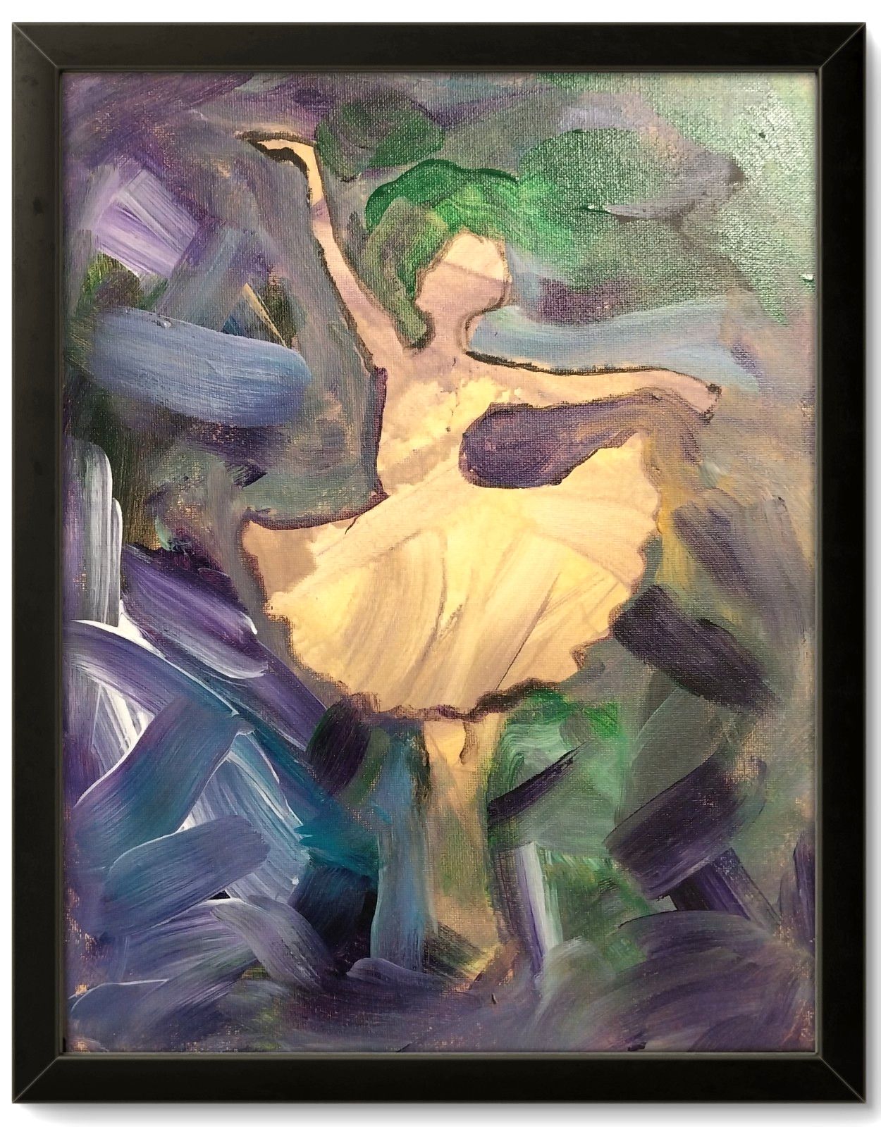 Dancing Ballerina 11×14 Movement Expressionistic Original Signed Canvas Acrylic