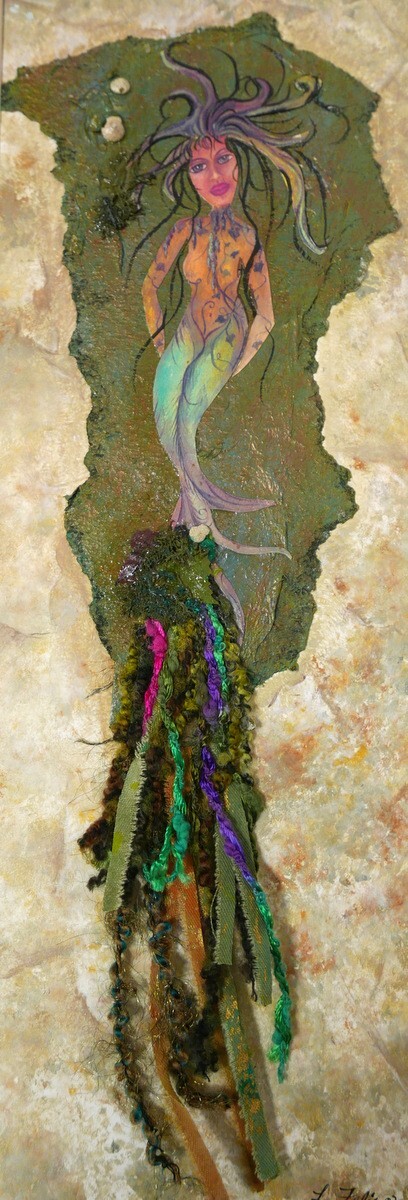 Lori Felix Unique Painted Paper Mixed Media Original OOAK HAND SIGNED