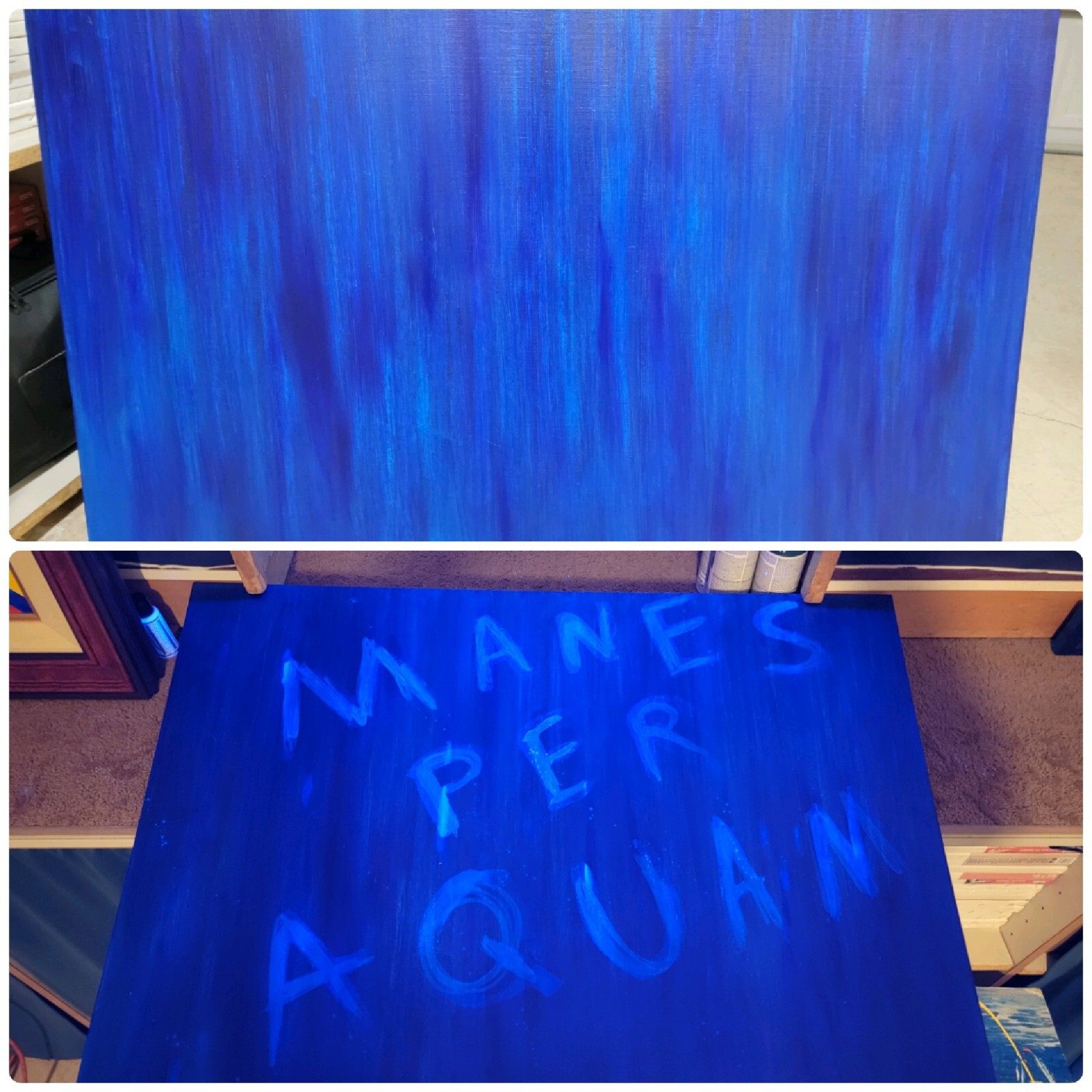 Original Abstract Painting Acrylic On Canvas With UV Glow Layer