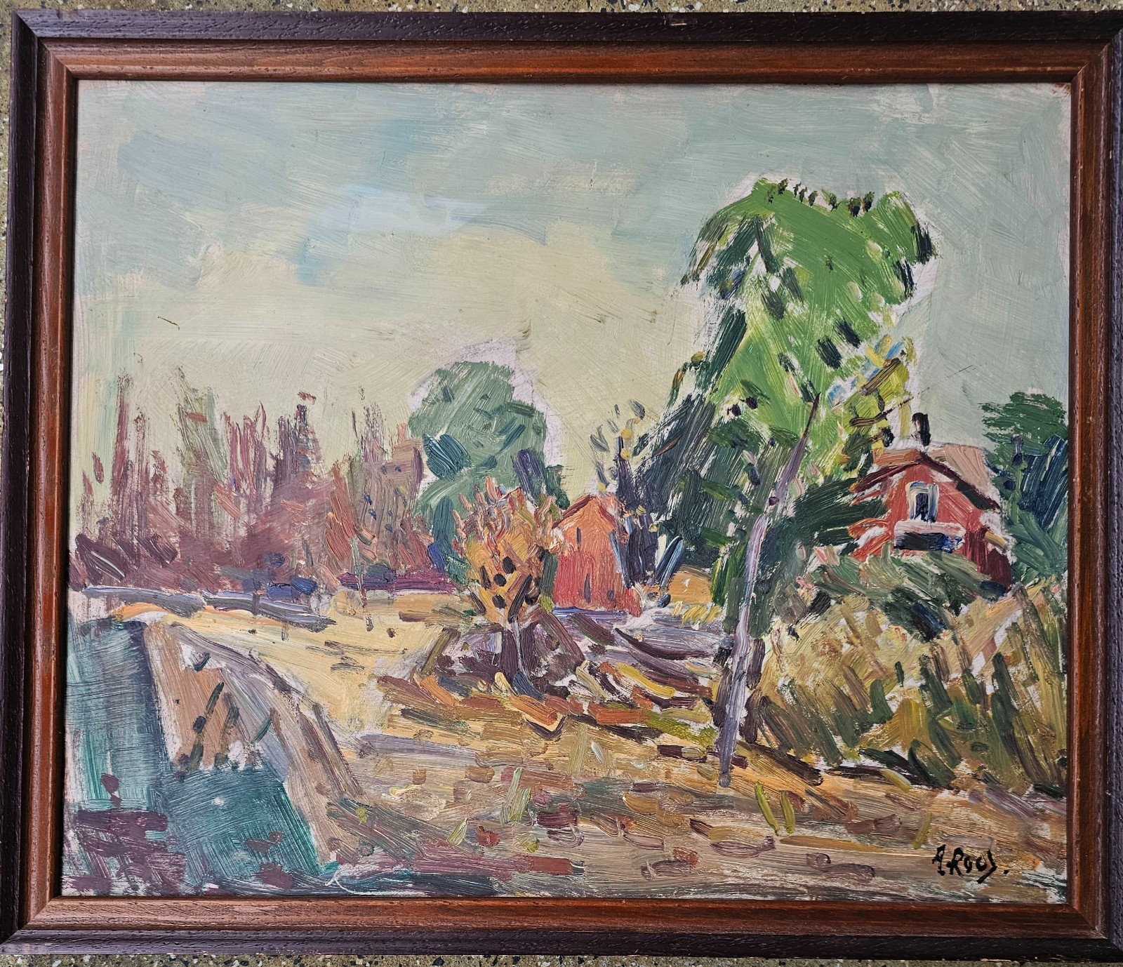 SCANDINAVIAN EXPRESSIONIST VINTAGE LANDSCAPE PAINTING ALEXANDER ROOS