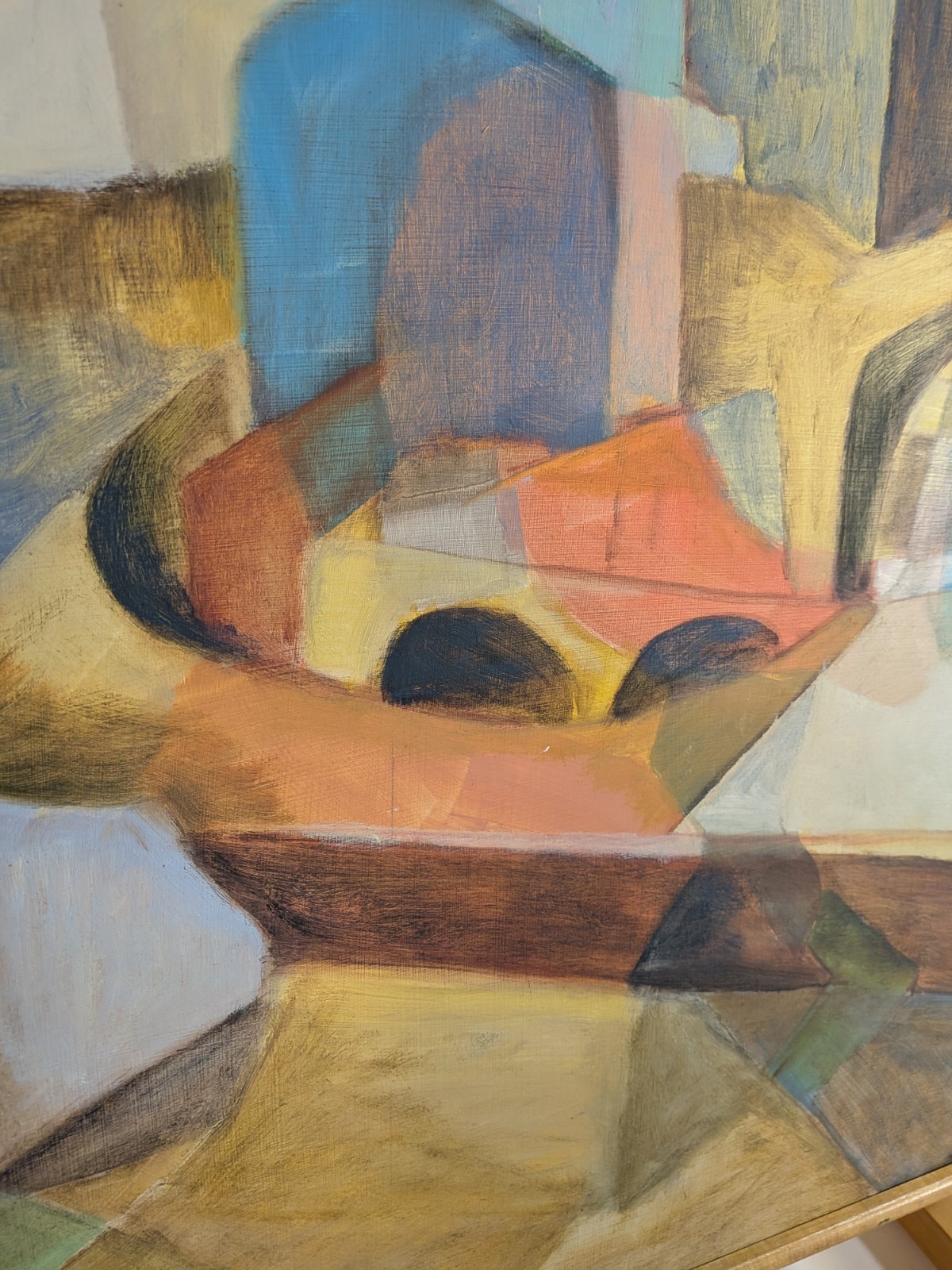 Vintage Modern Constructivist Geometric Abstract Surrealist Midcentury Painting