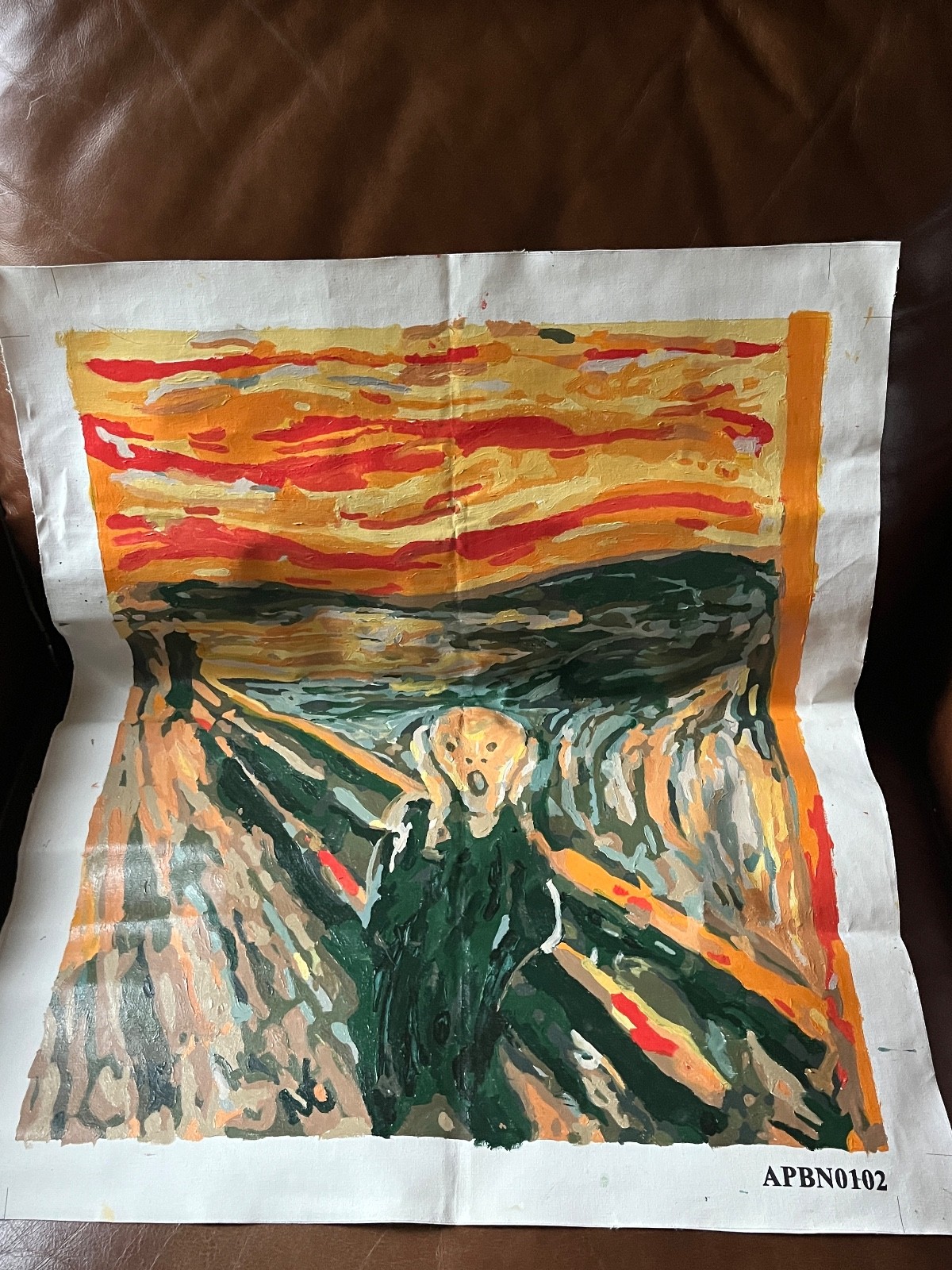 Color by Number THE SCREAM on Flexible Canvas Poster Ready for Framing or Hangin