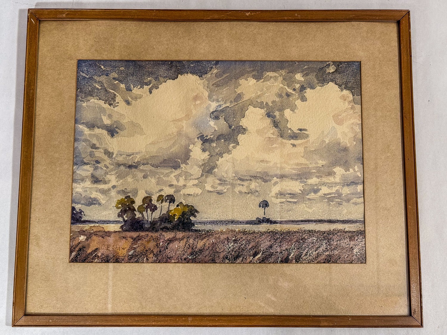 [E632] Original Watercolor Painting signed Charles E Shaw (1866-1951) Framed