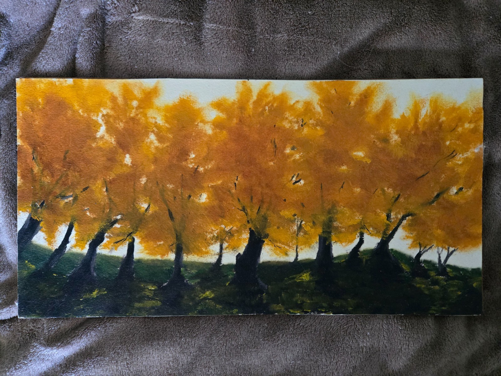 Fall aspens, small, 8×16, unframed