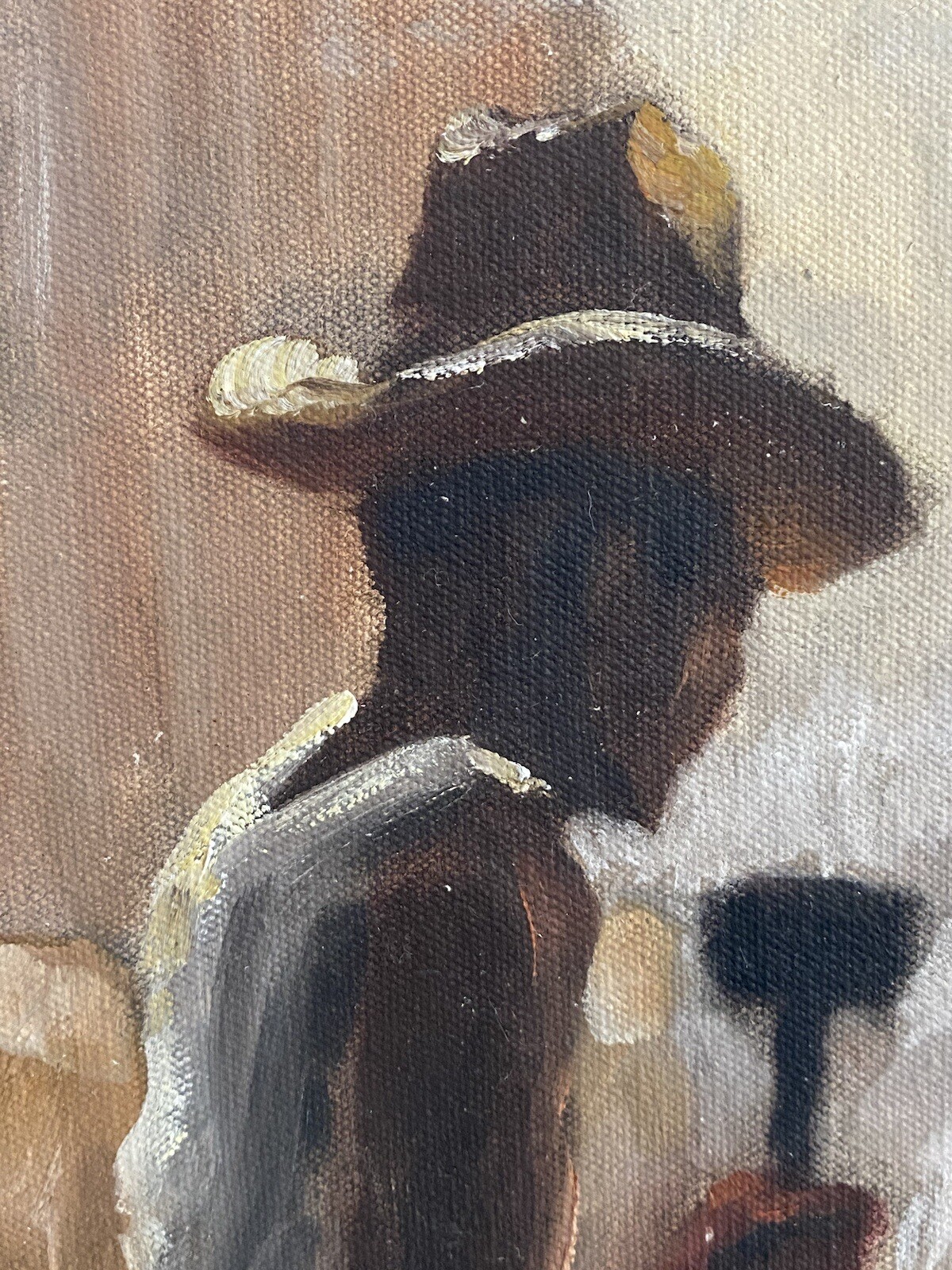 Rodolfo Tarallo VTG Western Equestrian Blacksmith Cowboy Impressionism Painting