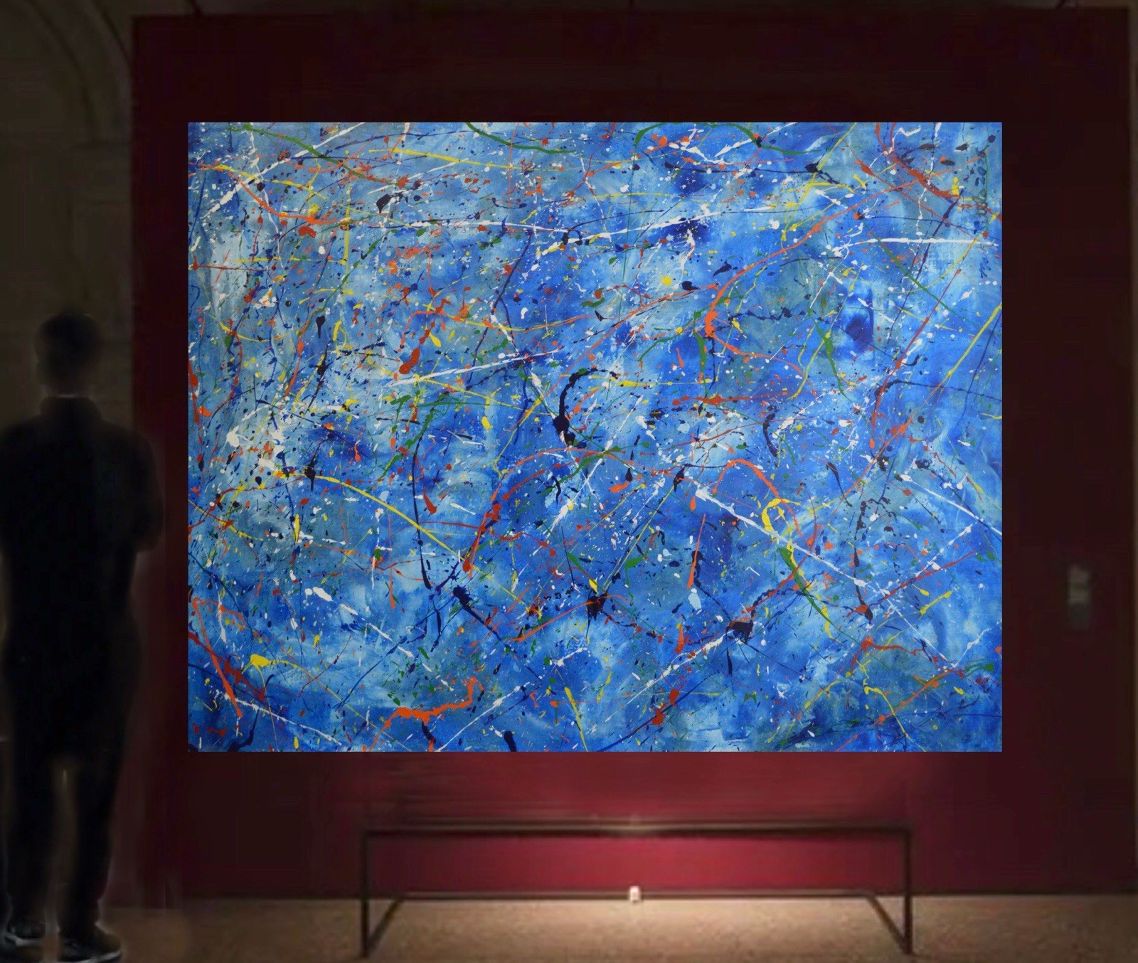 Jackson Pollock Style Giant Canvas Painting 81”X62” (6 Foot 9 inch) Abstract XXL