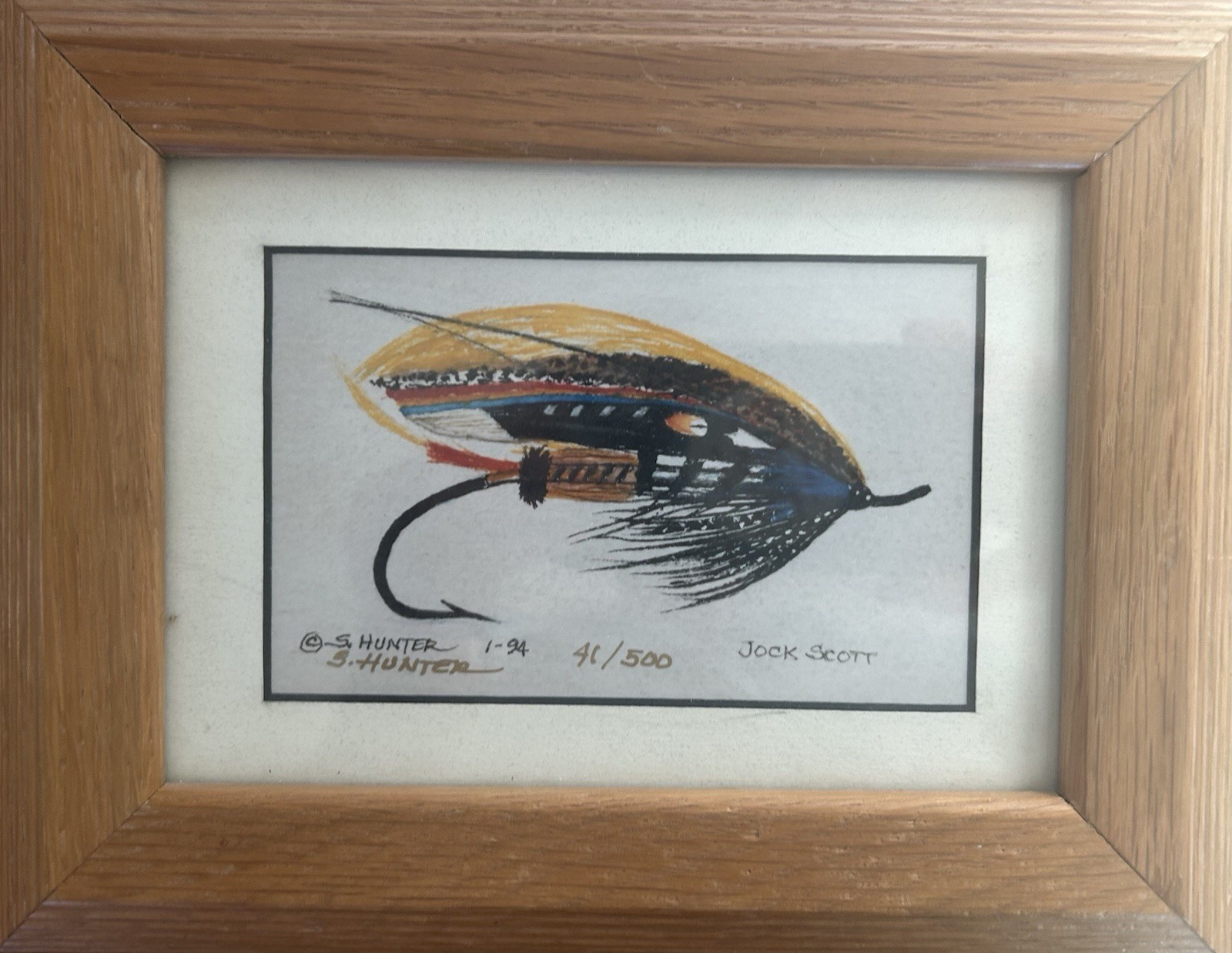 Limited Edition Print 41/500 Jock Scott Signed Fishing Fly Shirley Hunter 1994
