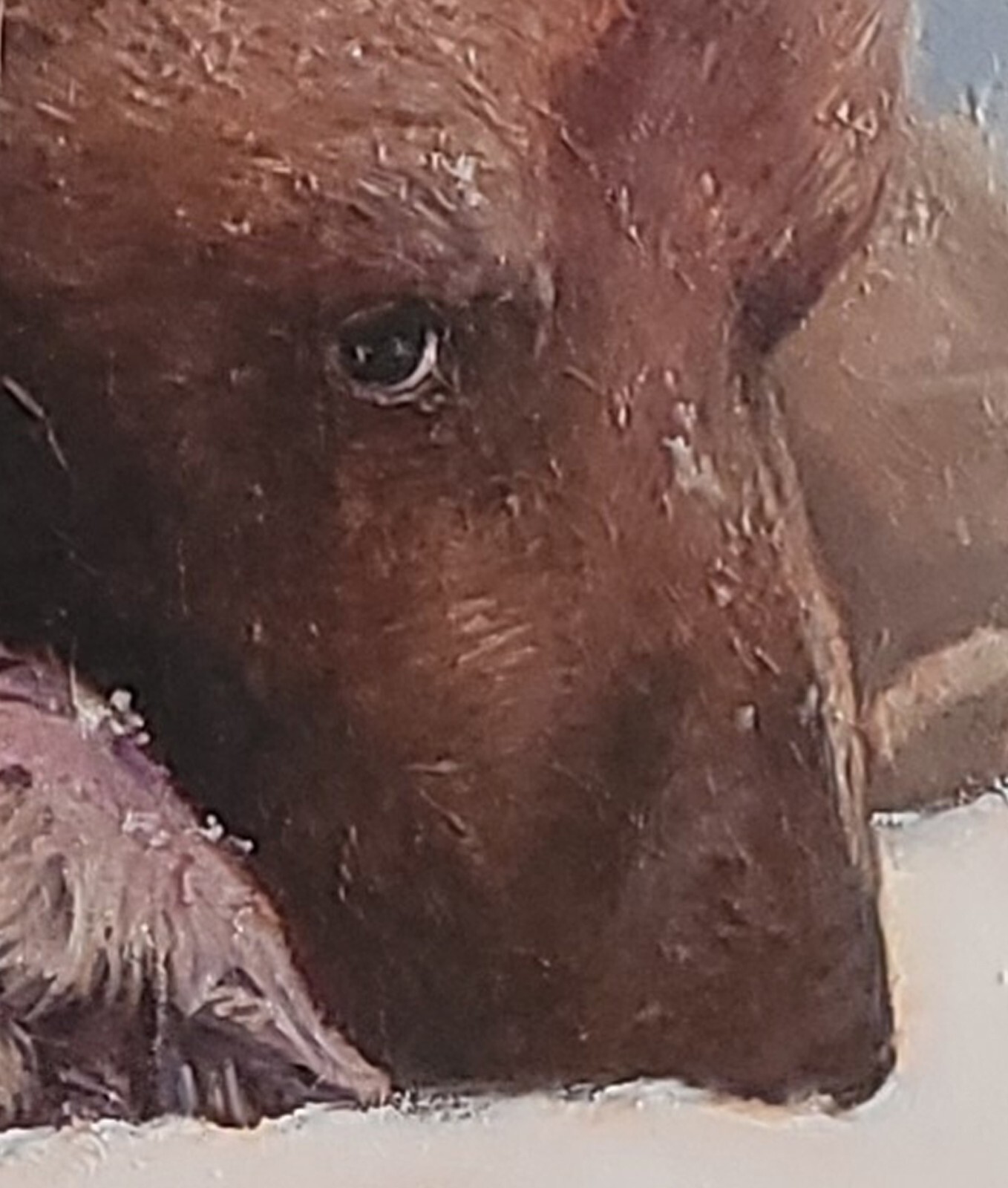 When Snow Falls, Original Oil Painting, Contemporary, Animal, Size 19″x15″, 2022