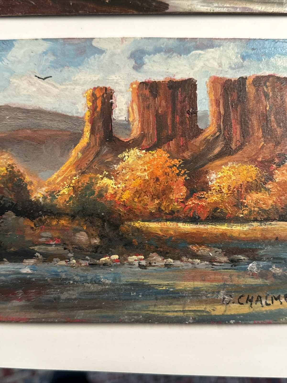 FINEST BURL CHALMERS PAINTING SMALL GEM LISTED AMERICAN desert coast LANDSCAPE