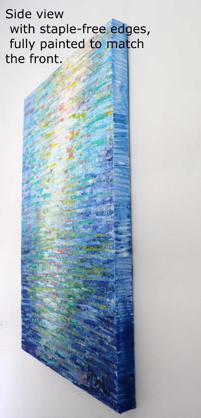 Nautical Coastal Wall Art – Minimalist Blue Beige Seascape Painting
