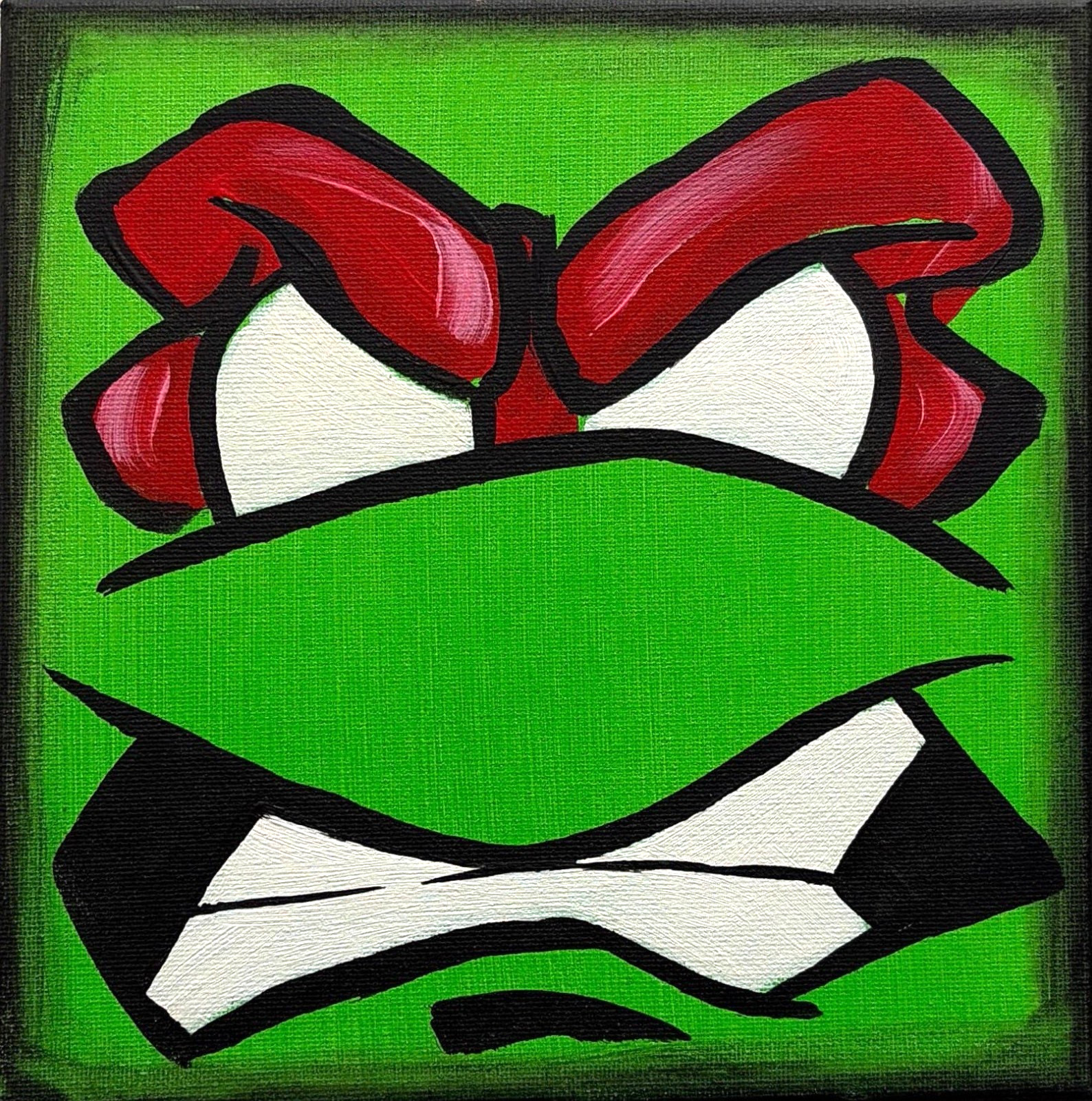 SLOOG Original Art Comic Pop Art Painting on Canvas 8×8 TMNT Raphael