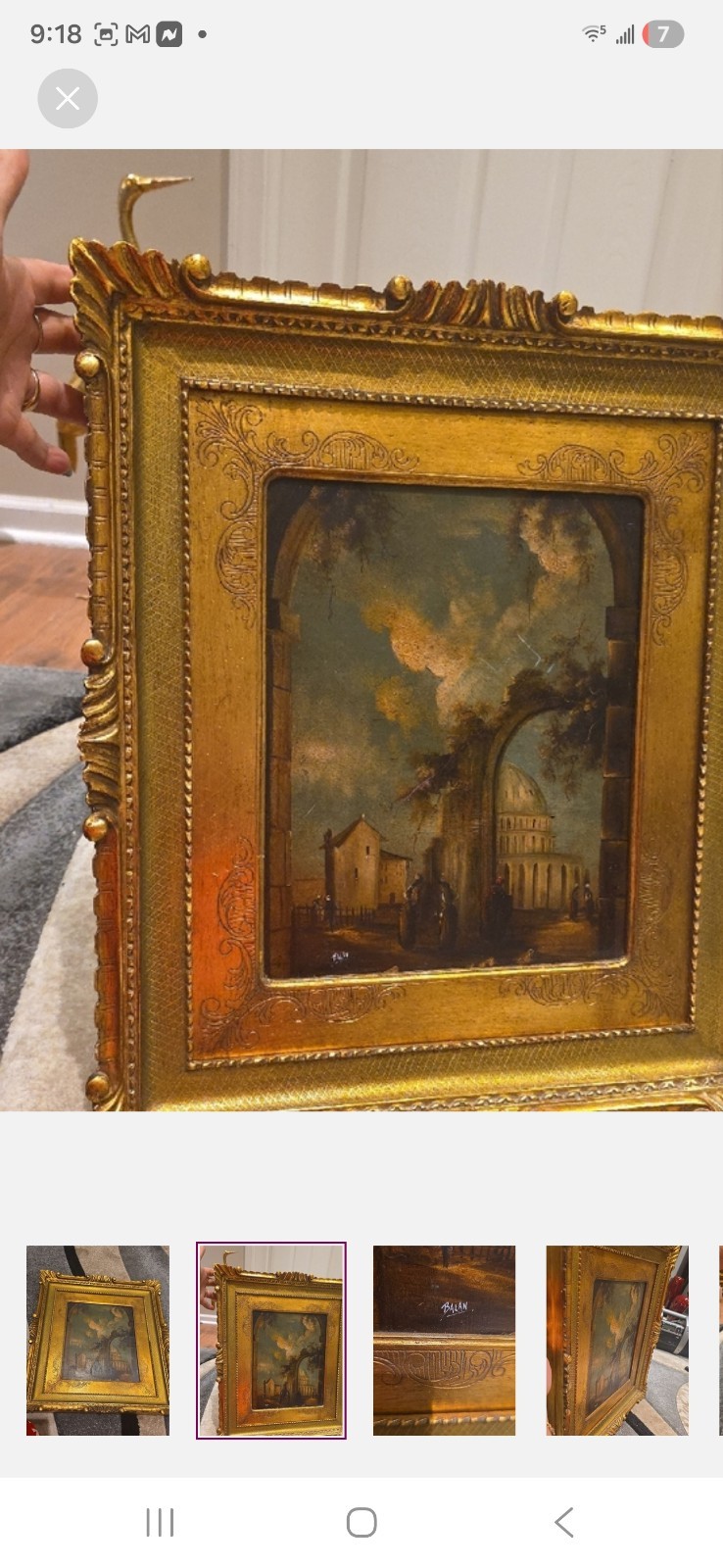 Balan Original Signed Framed Oil Painting Realism Cityscape Architecture 19in