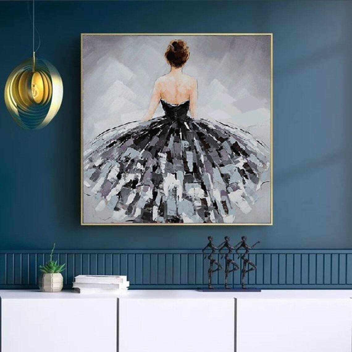 Ballerina Fine Art Dancer Oil Painting On Canvas Ballerina Girl Is Like Bride