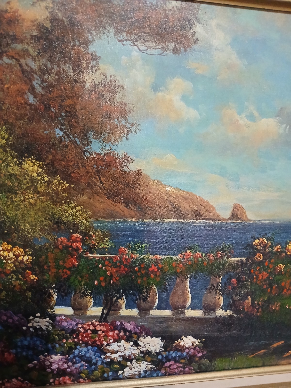 United States Commemorative Framed Flower Terrace Mediterranean Ivan Choultse