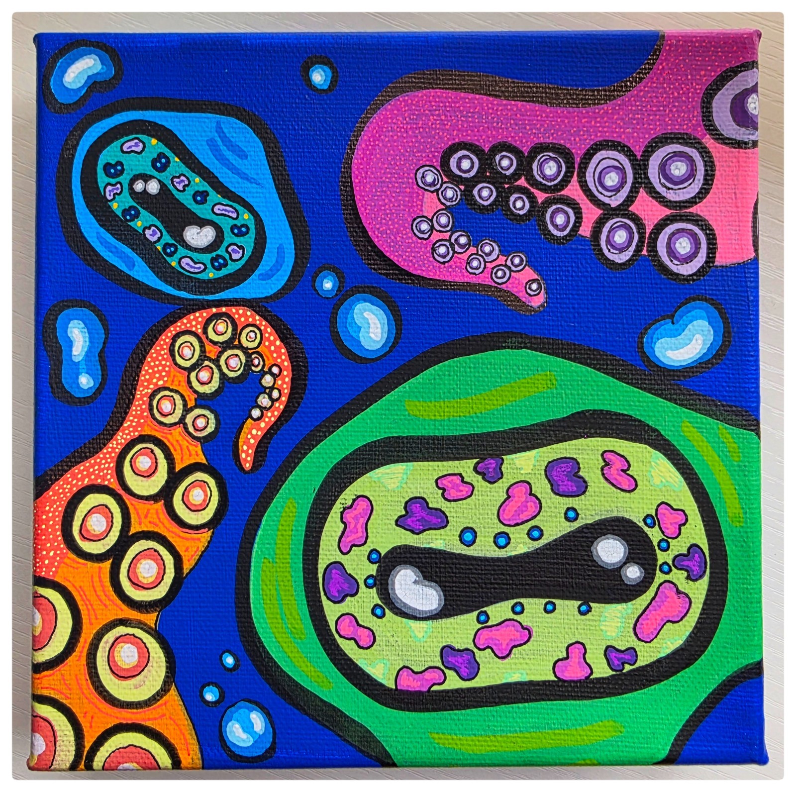Davy Jones’ Locker Collection – Strange And Deranged Art – 6×6 Canvas Paintings