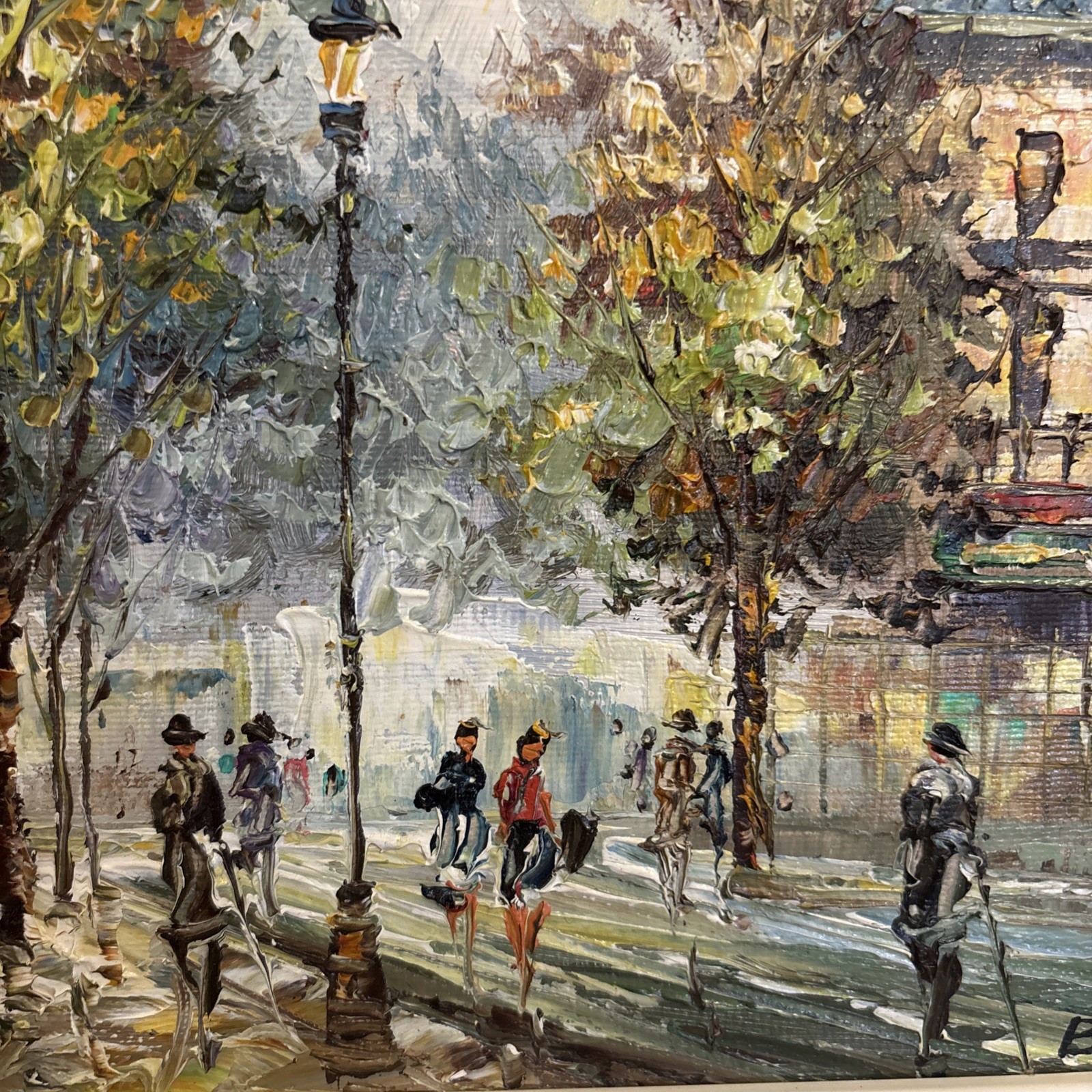 Caroline C. Burnett Original Oil Painting Paris Street Scene Signed 8”x10”
