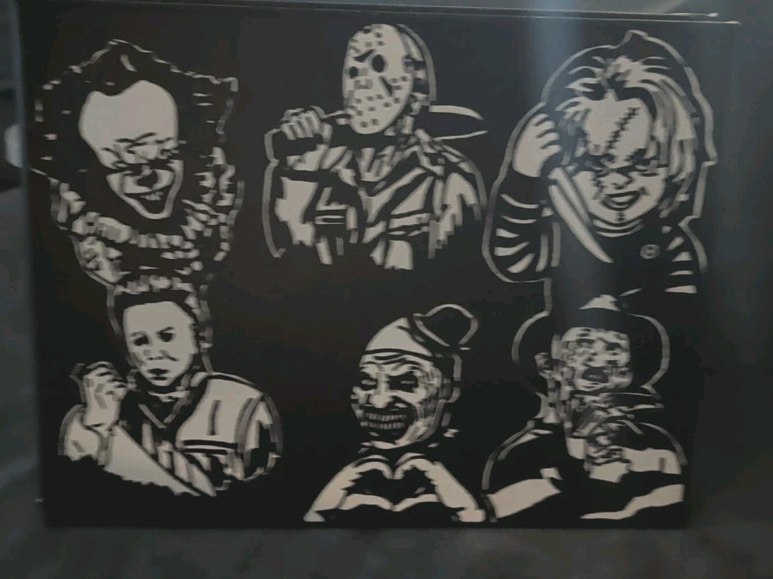 Custom 11″ X 14″ Canvas Art – Slasher Horror Silouette – Various Art Drawing