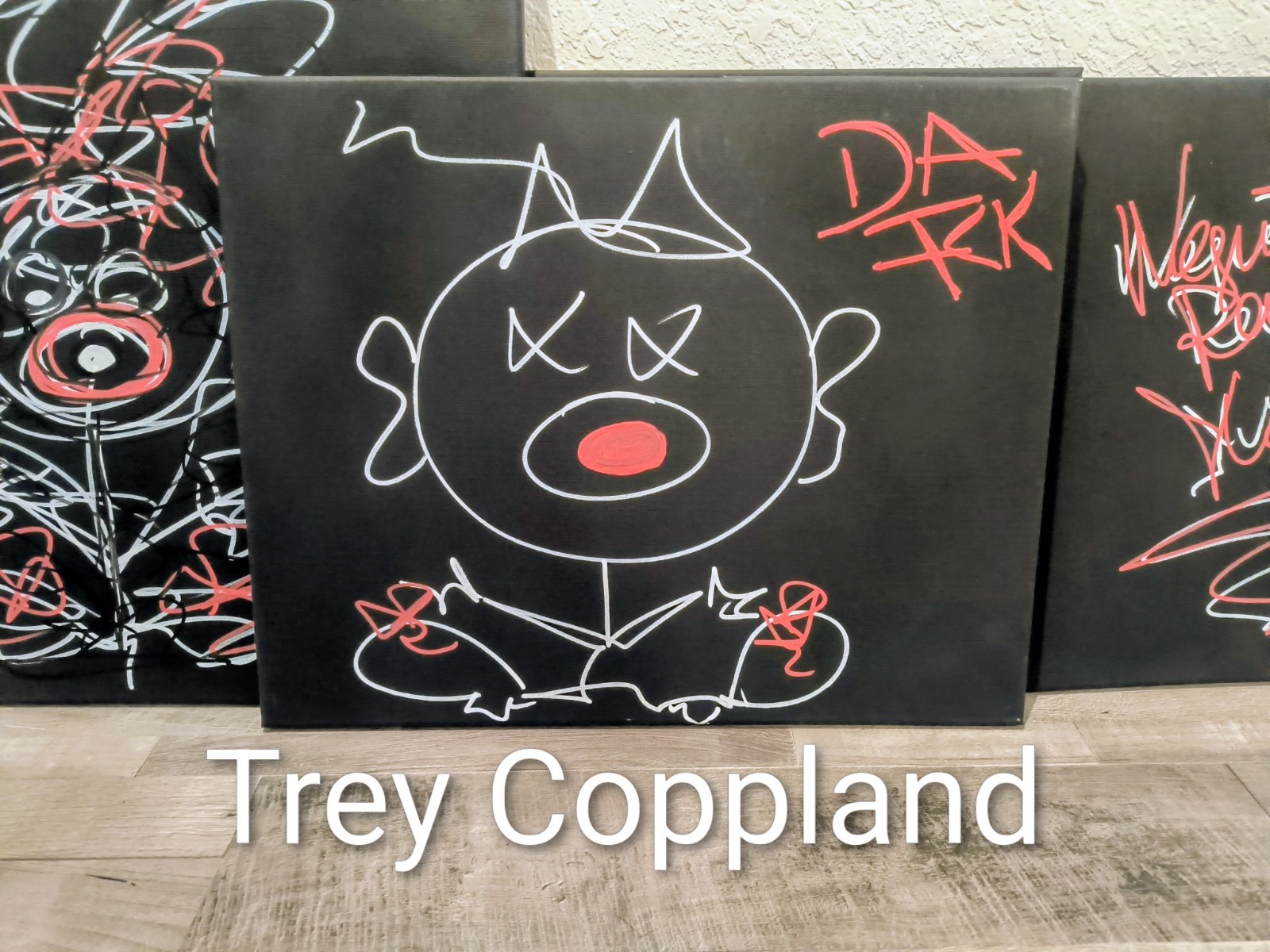 Trey Coppland, YA Abstract Cartoon Figure Acrylic, Medium, 2026, Signed