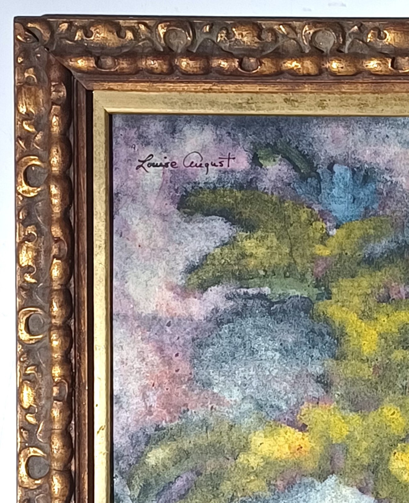 LISTED AMERICAN LOUISE AUGUST GORGEOUS SIGNED ORIGINAL W/C STILL LIFE FRAMED