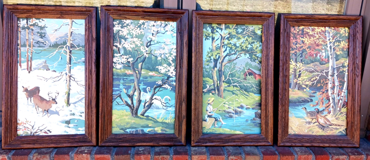 Vintage Paint by Number «The Four Seasons» Iconic American Folk Art 1960’s