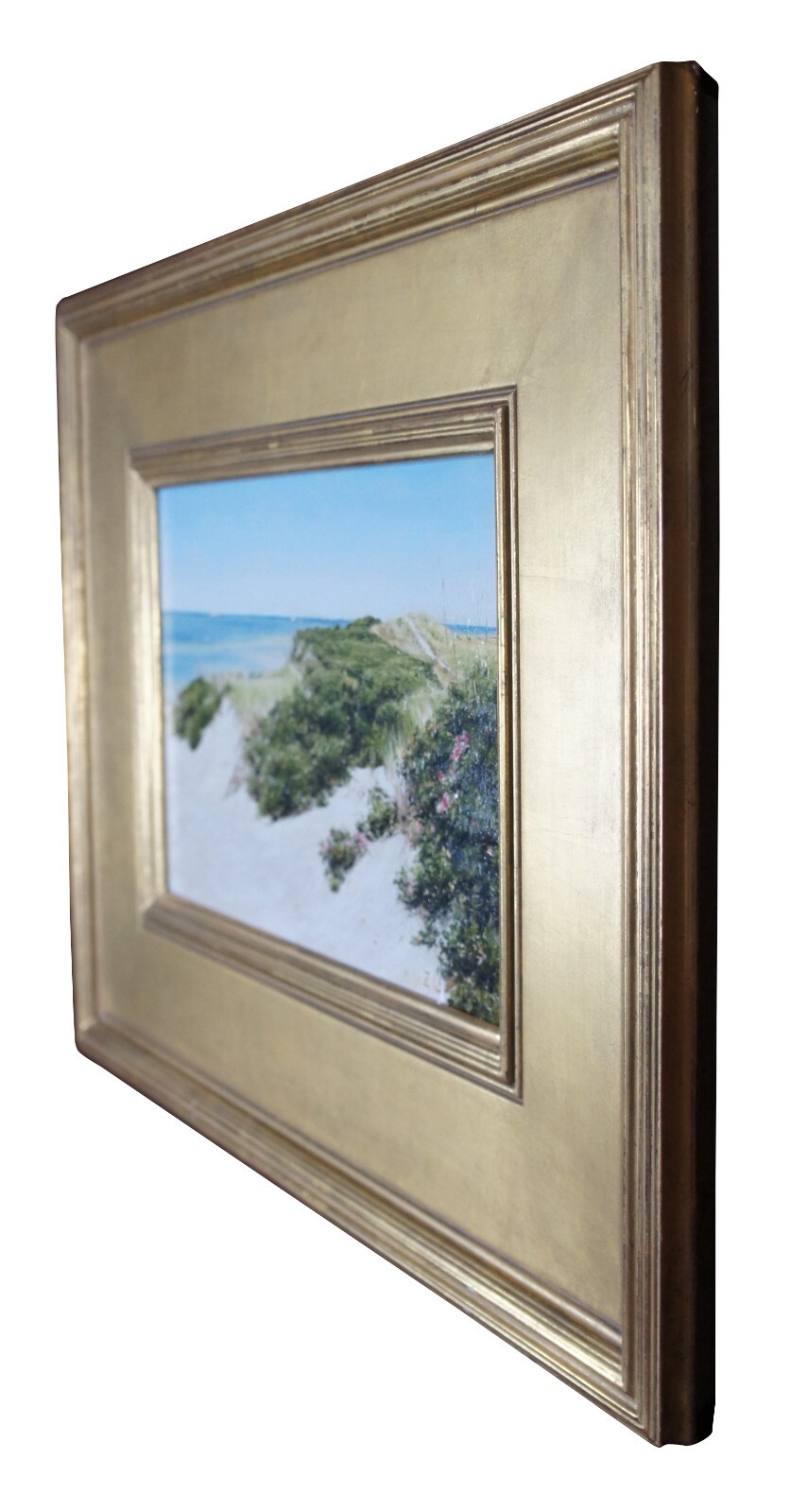 2006 Lori Zummo Steps Beach Dunes Nantucket Seascape Oil on Board Painting 20″