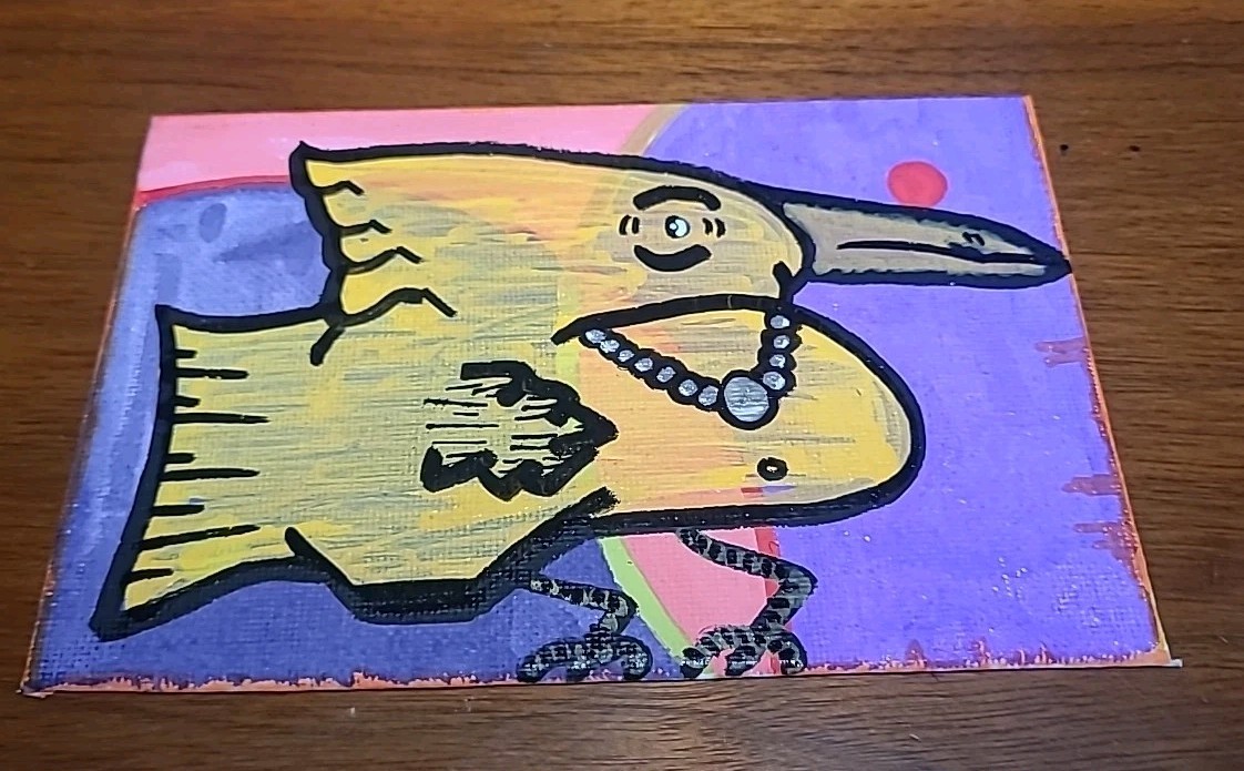 Original Art Woodstock Sell Out Bird Daddy Kane Bird Law Cartoon Lowbrow Peanutz
