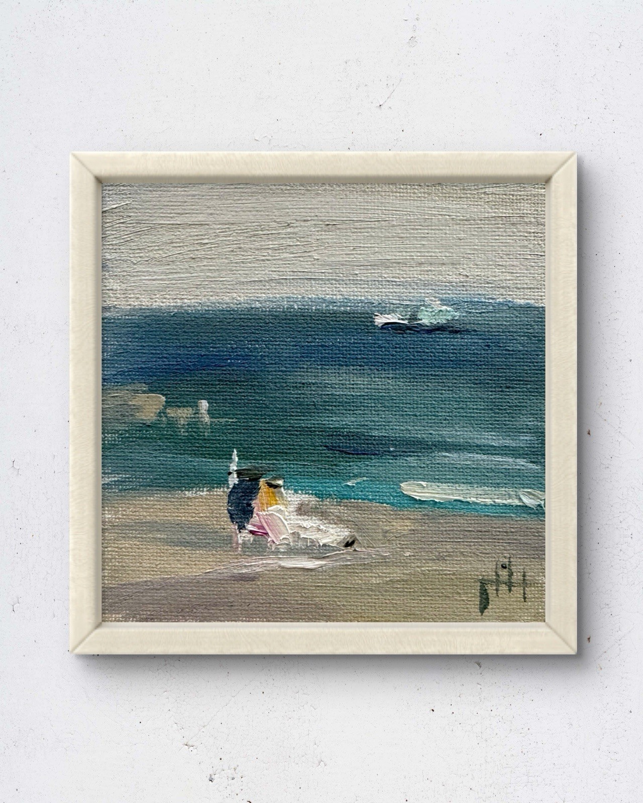 Ocean No.2 4×4 Original Miniature Oil Painting Home Decor