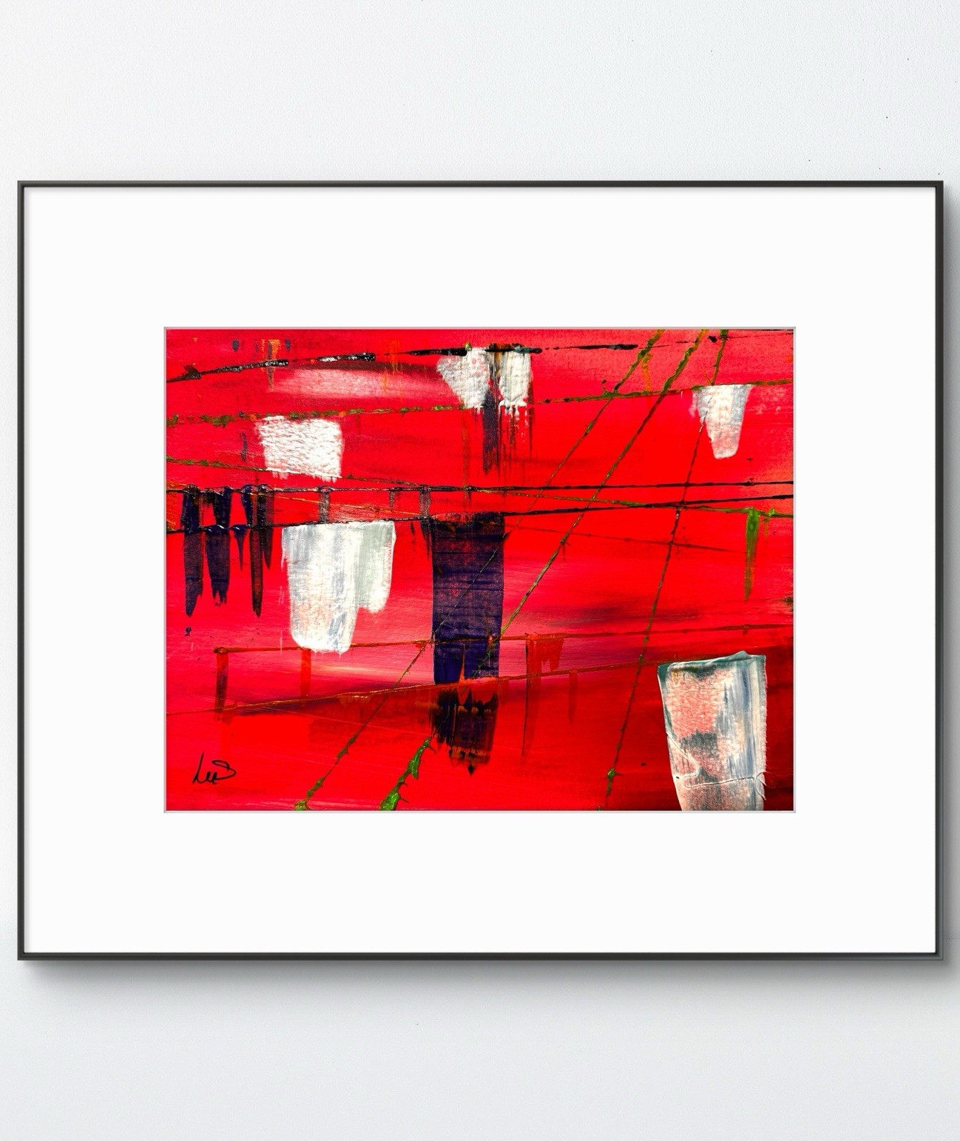 Original Abstract Expressionism 9X12 Paper Acrylic Handmade Signed 14