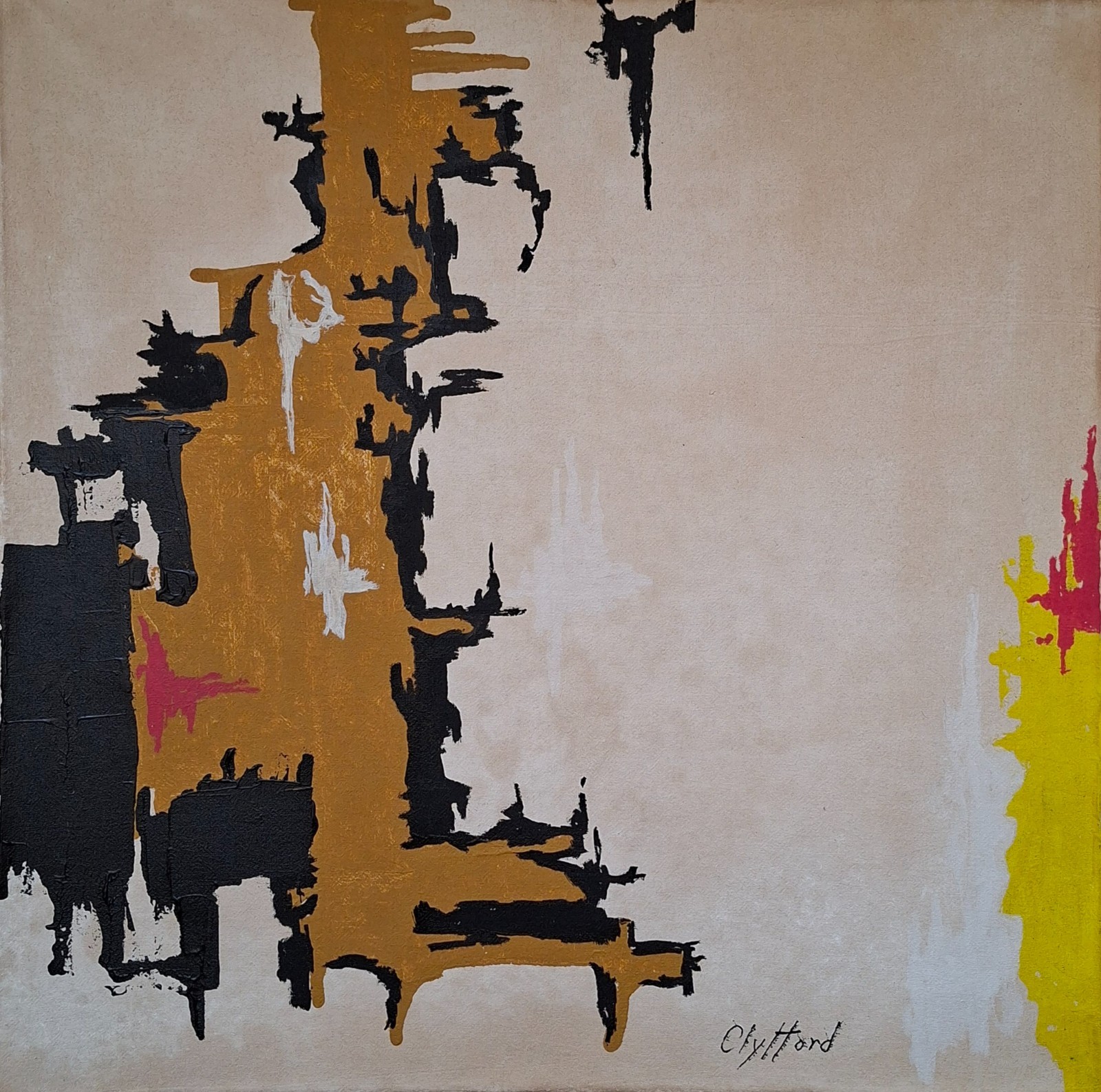 Clyfford Still Signed Abstract Expressionist Oil Painting on Canvas American Art