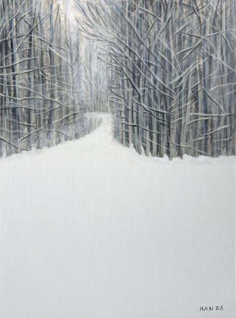 Snow, Winter, Tree, Original Acrylic Painting, Signed, Art, 18×24 inches