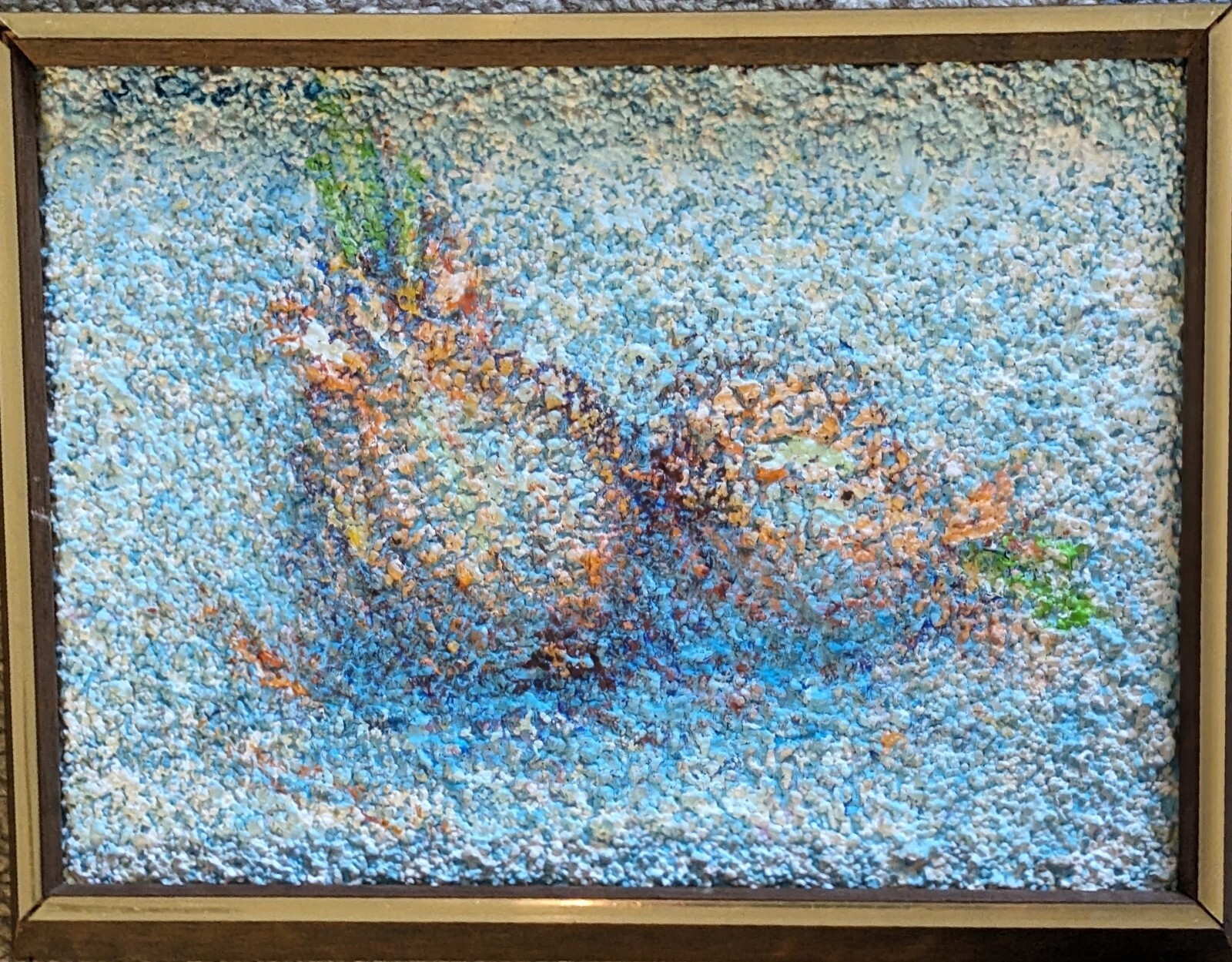 Henry Benson Painting On Textured Canvas, Still Life Pineapple, Impressionistic