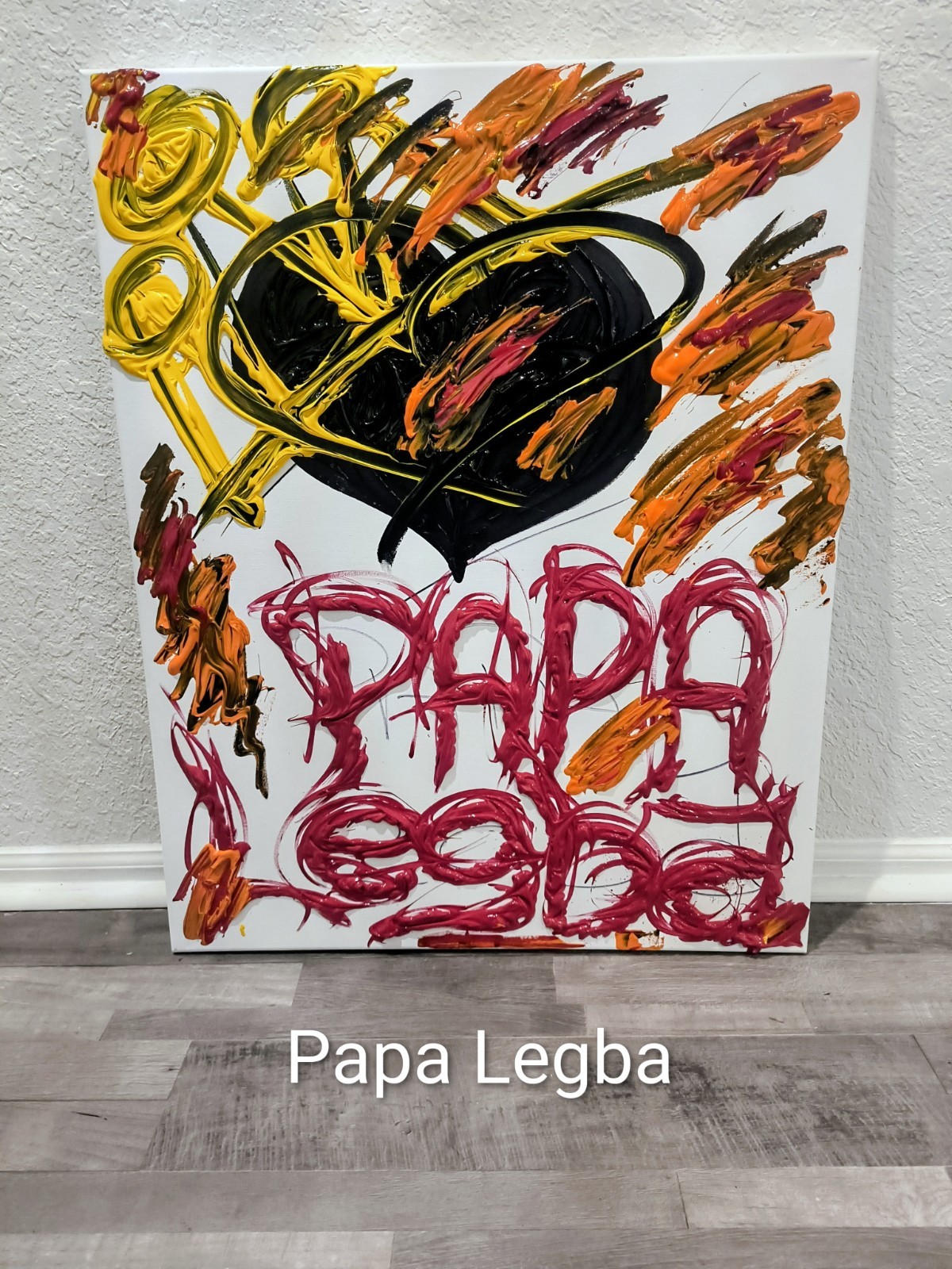 Trey Coppland, Papa Legba, Abstract Acrylic Canvas, 24+30 in, 2024, Signed