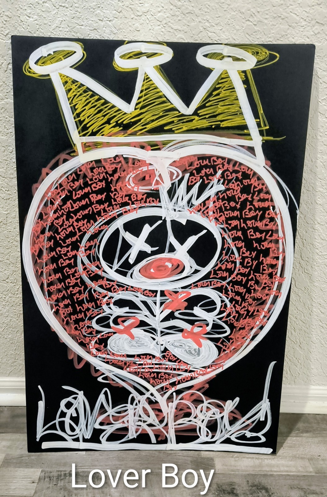 Trey Coppland, Lover Boy Abstract Acrylic Painting, 20+30 in, 2026, Signed