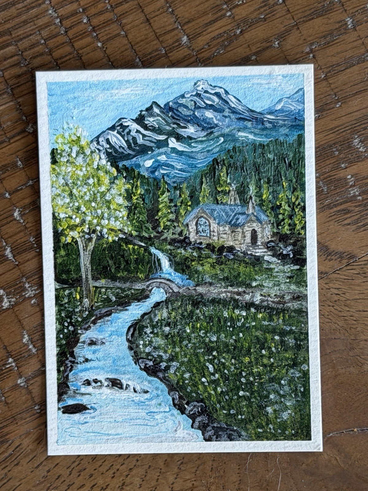 original landscape painting aceo In Acrylic. ACEO