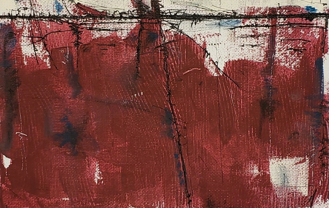 No.458 Original Abstract Modern Minimal Textured Painting/ Canvas By K.A.Davis