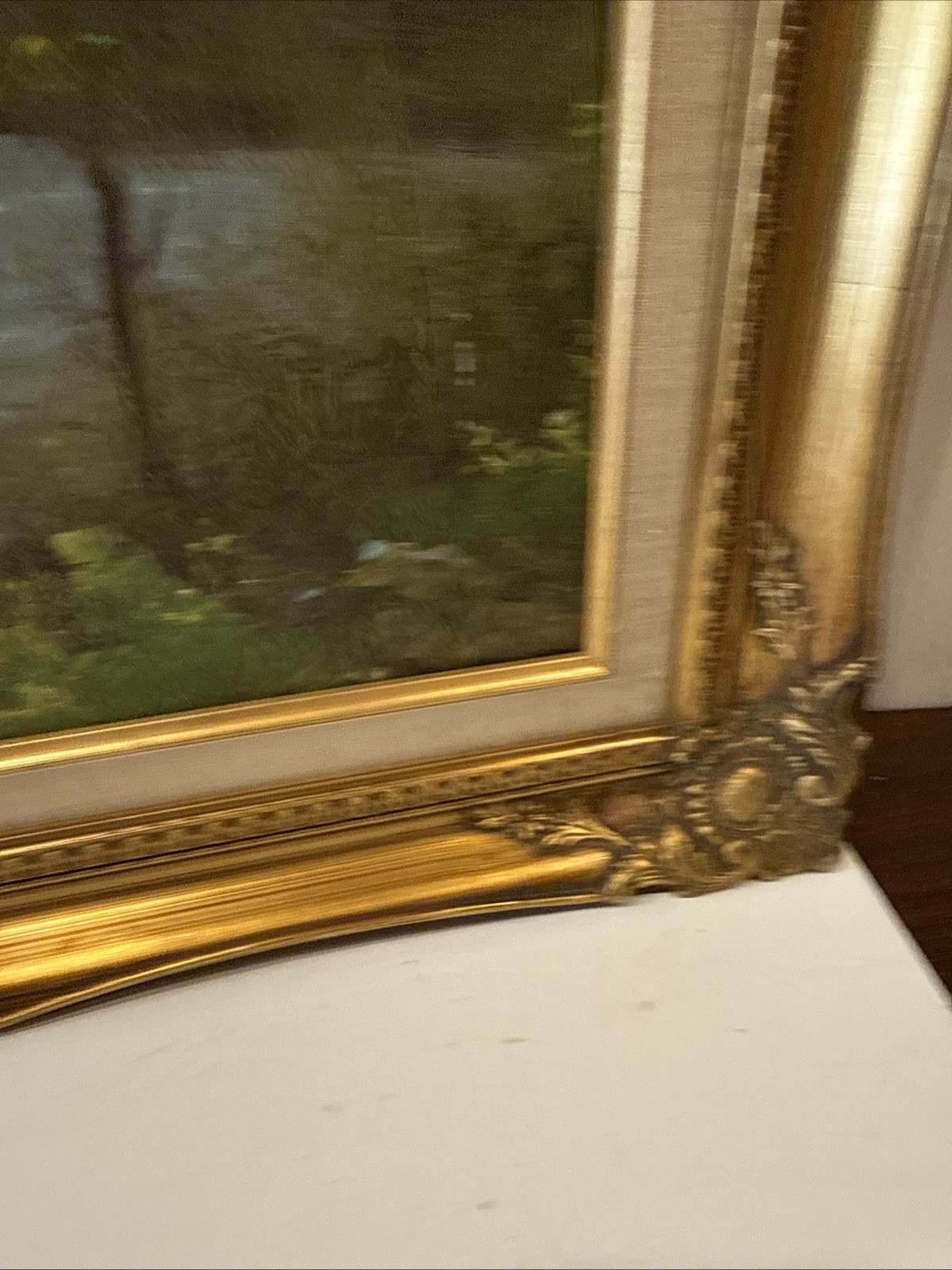Real Signed Oil On Canvass Painting Lake Shore Ducks Duck Hunting 25×22” Sunset