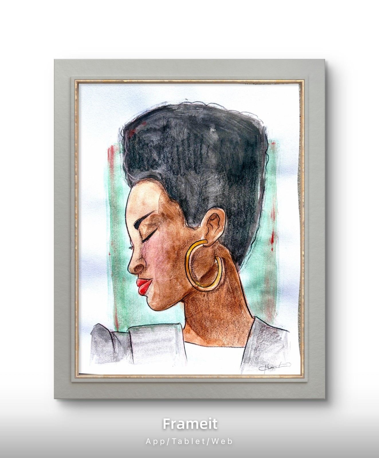 Original Black Designer Painting By Alannah Dyer- Acrylic 8.5×11 in. Model