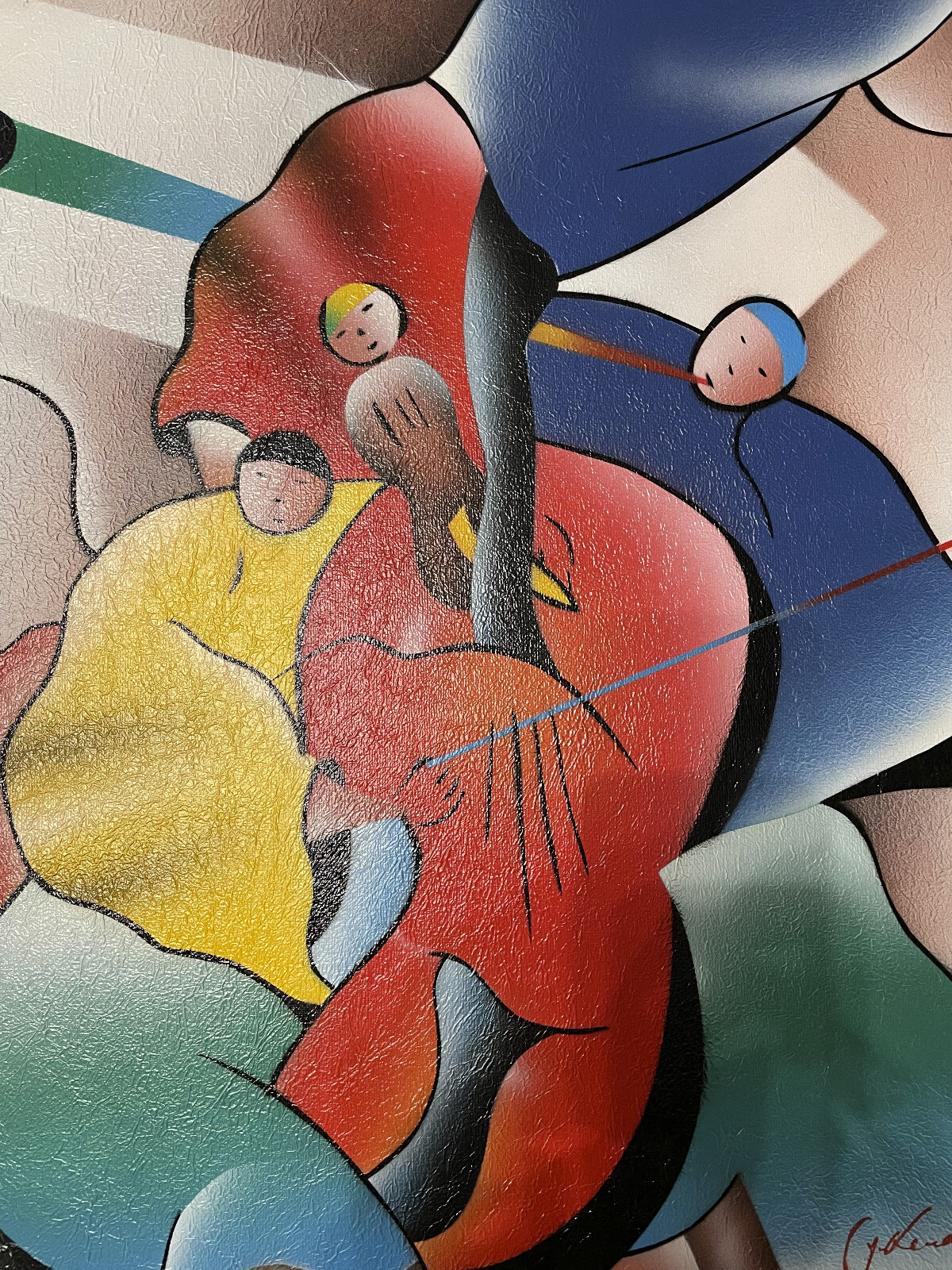 J. Kendall Signed & Framed Contemporary Painting «Musicians»