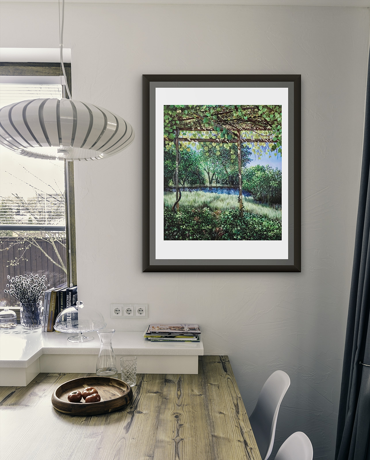 Summer Freshness: Grape Arbor Wall Art–Great Housewarming Gift-Beautify Décor.
