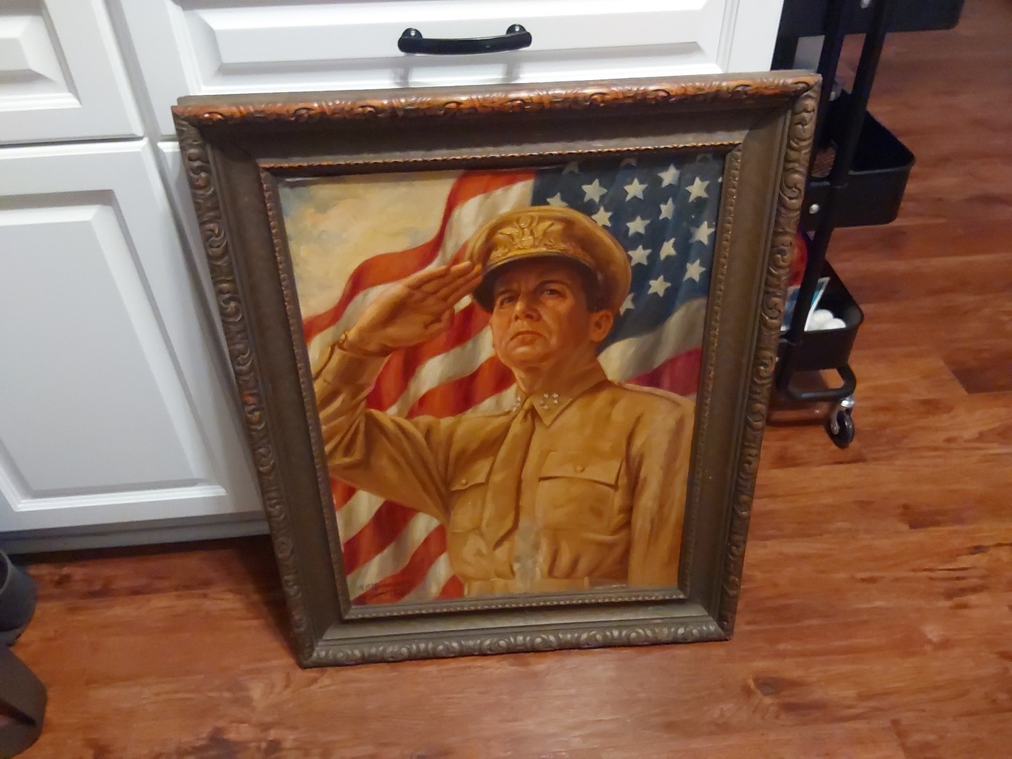 WWII Gen. Douglas MacArthur 1945 Oil Painting by Herbert Muehlenbeck US Army