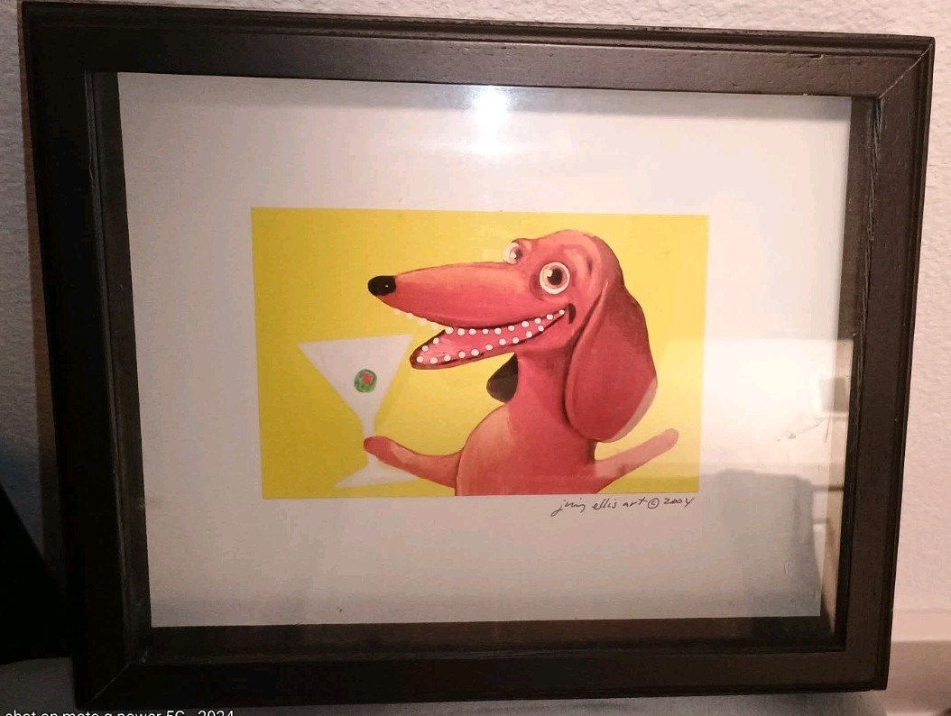 Framed Unique Pet Art Weiner Dog