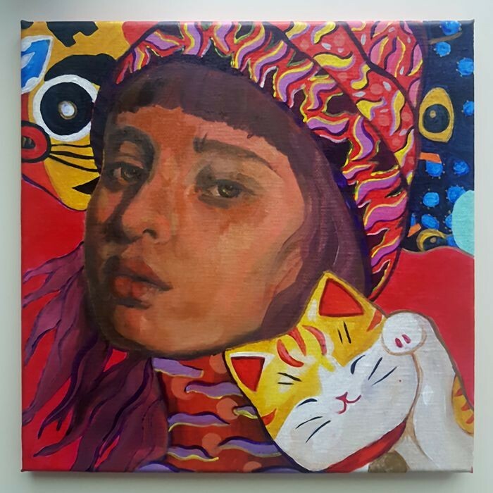 Oil painting: Natalia Biegalska – charm (stretched on stretcher)