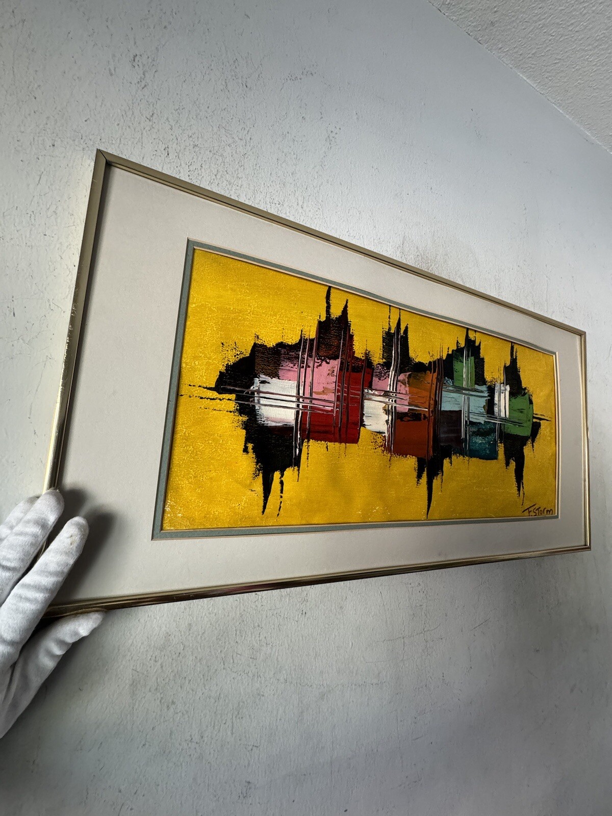 FRANS STORM VINTAGE MODERN ABSTRACT CUBIST OIL PAINTING OLD DUTCH MODERNISM ART