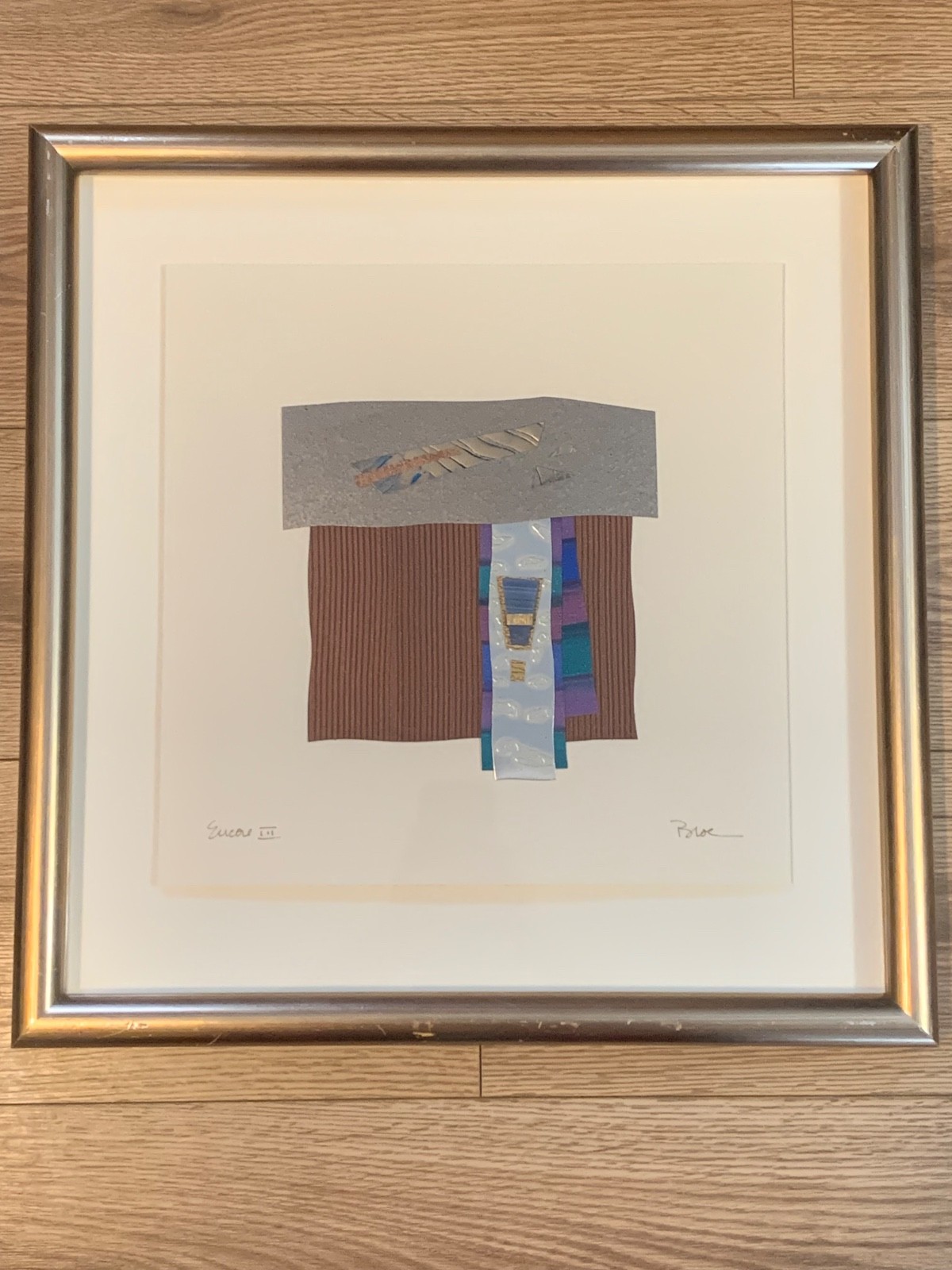 Joy Broe Original Mixed Media Relief “Encore III” Signed Titled 20×21