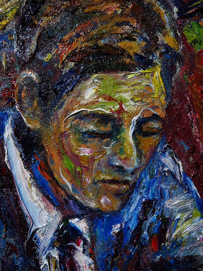 ORIGINAL OIL█PAINTING VINTAGE REALISM█ART SIGNED MAN LOVE MARRIAGE NR 24x24x1.5″